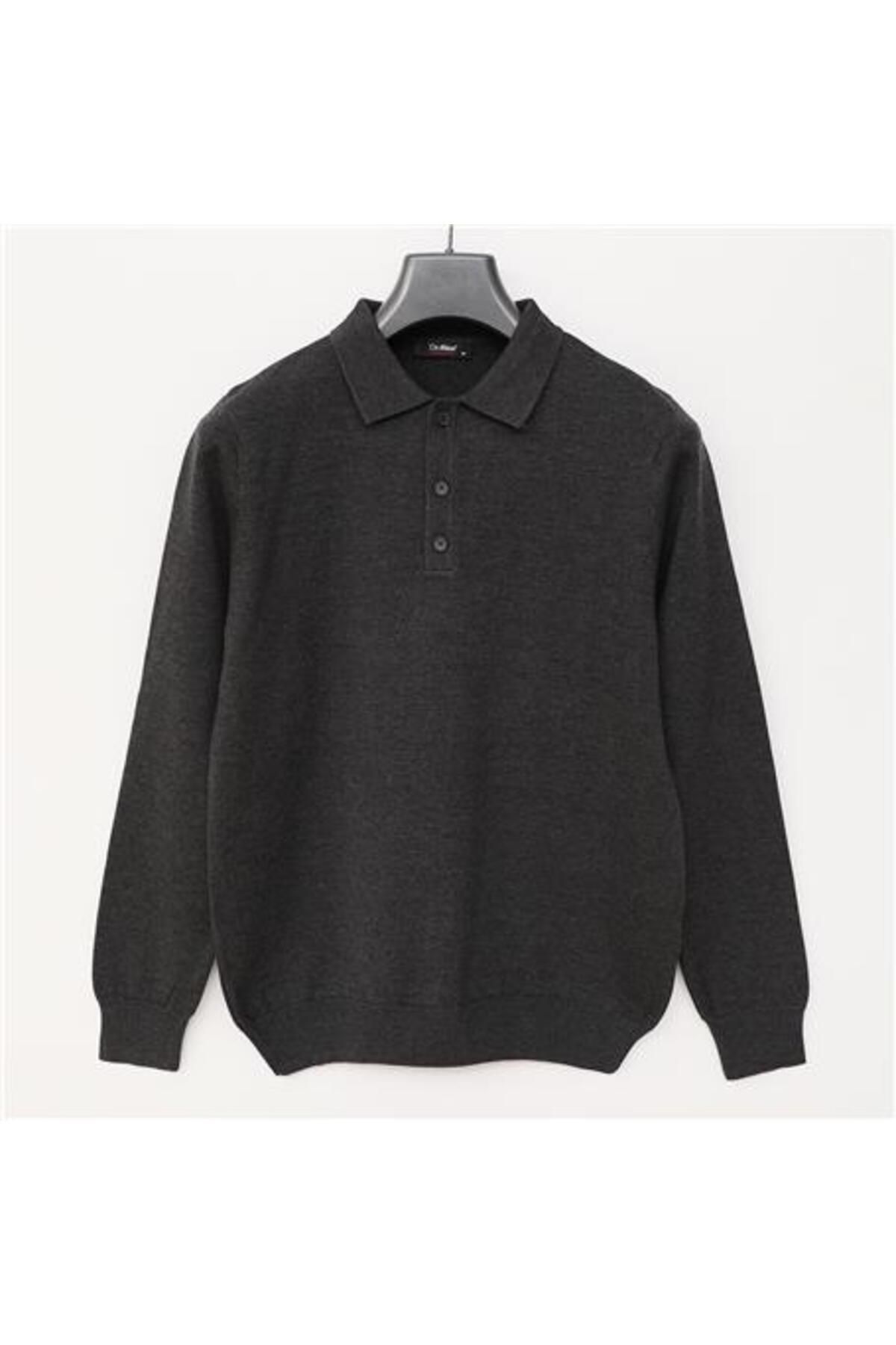 Shop58 Erkek Polo Yaka Uzun Kol Triko - 180540-1 - Antrasit