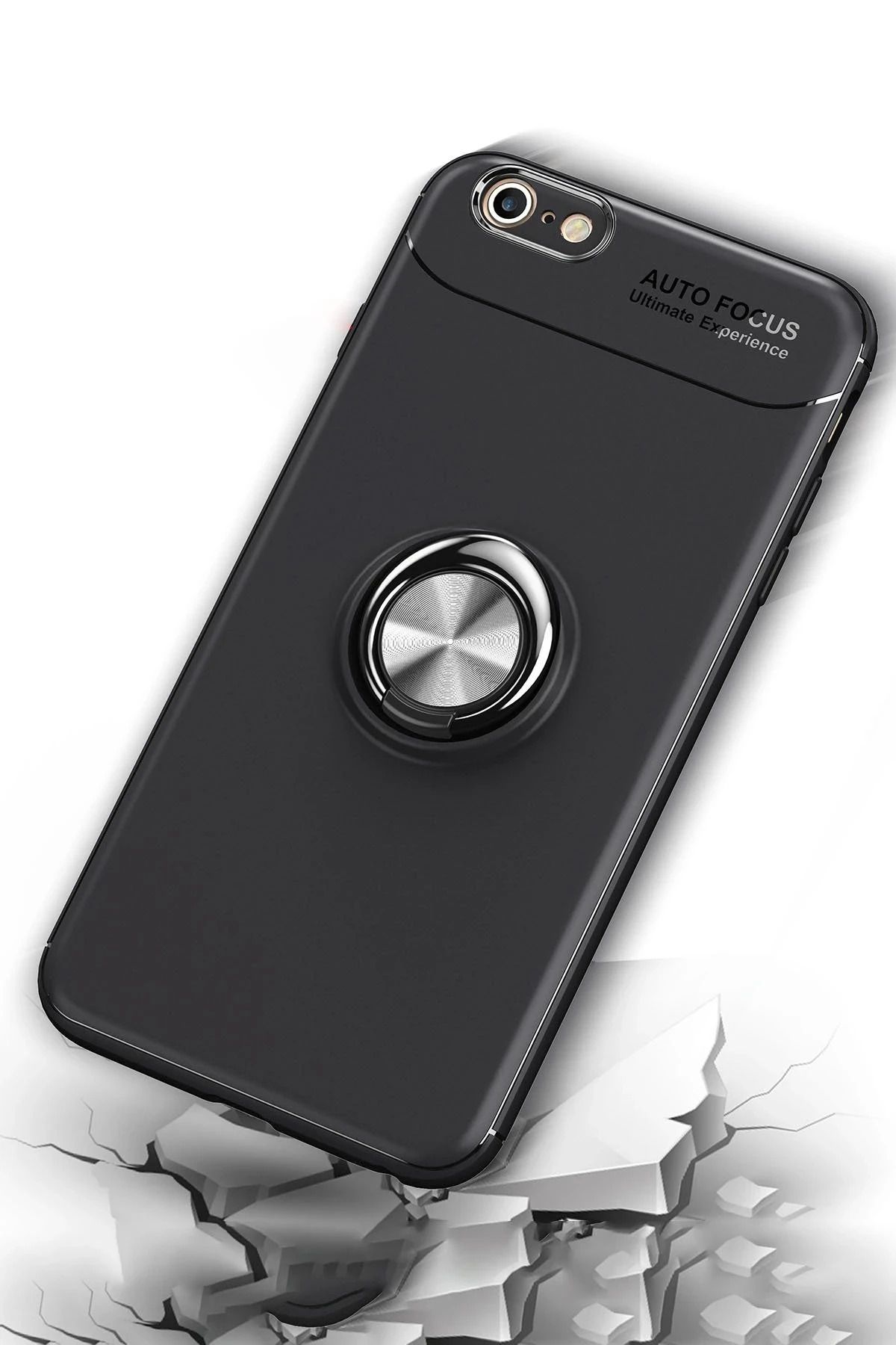 NewFace iPhone 6 Kılıf Range Yüzüklü Silikon - Kırmızı SVLRS