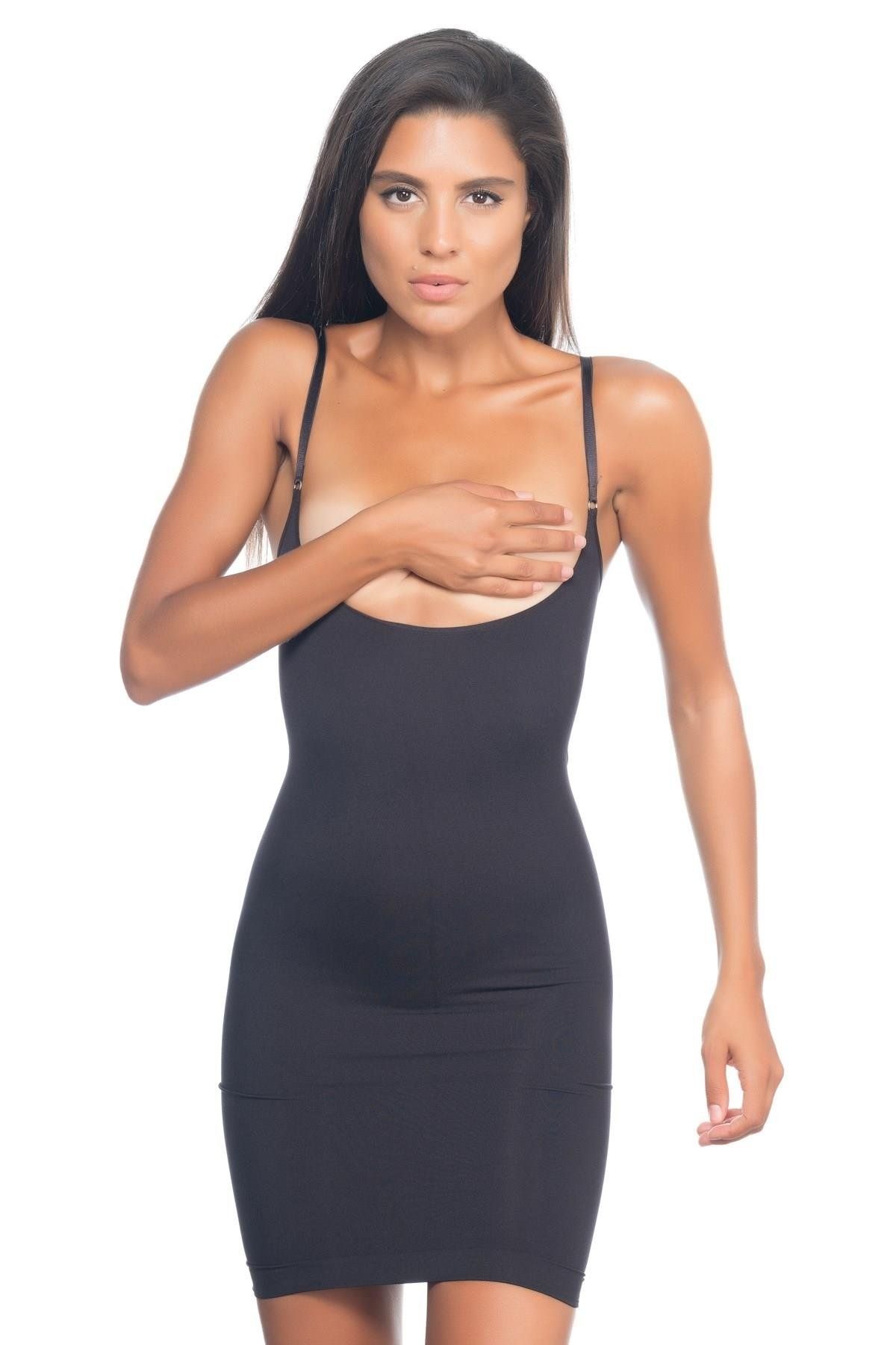 Beruflic SİYAH MI Angel 5060 Göğsü Açık Elbise Korse