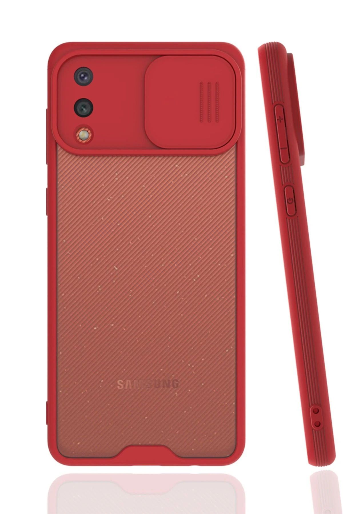 NewFace Samsung Galaxy A02 Kılıf Platin Kamera Koruma Silikon - Kırmızı FLKRY