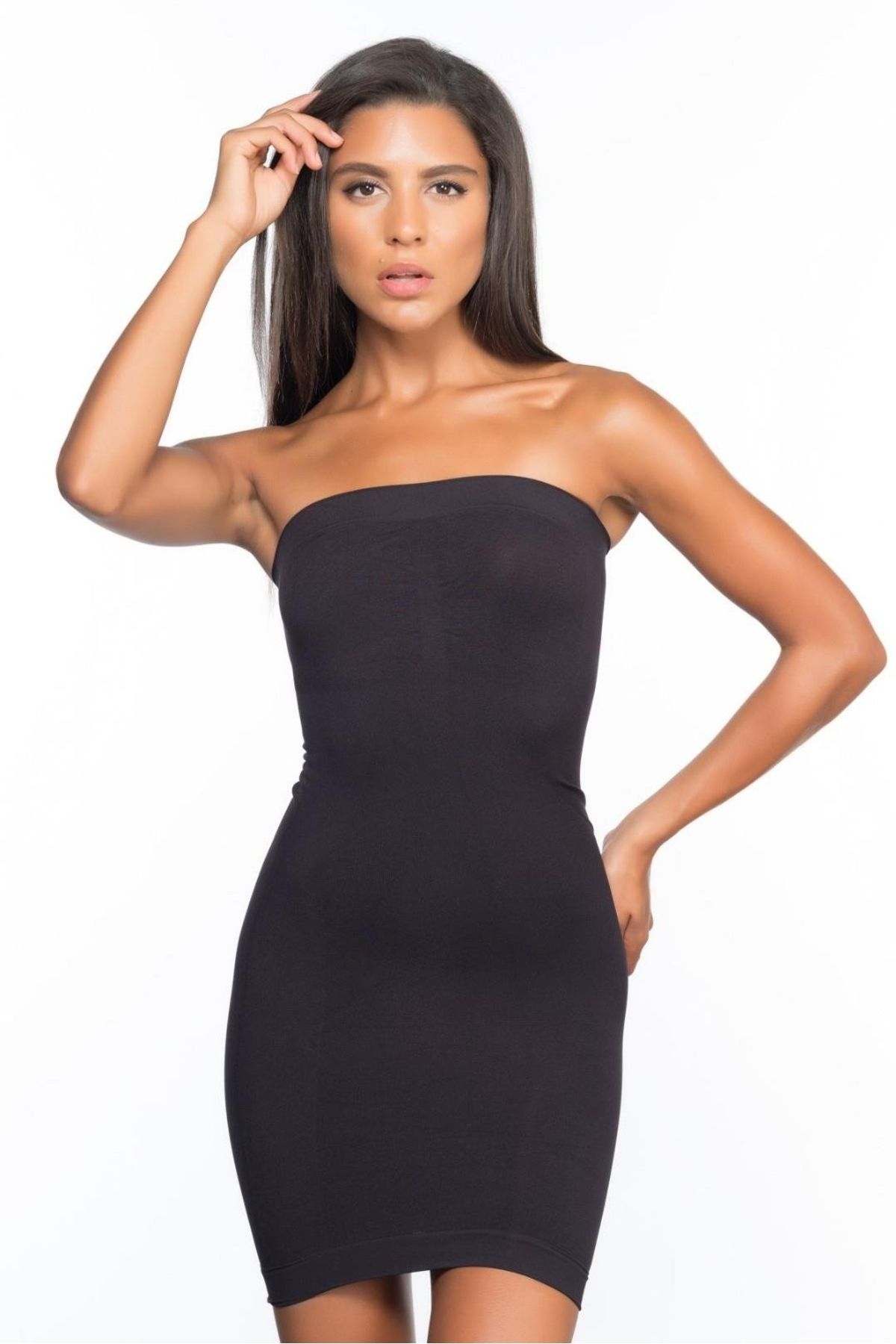 Beruflic SİYAH MI Angel 5065 Straplez Elbise Korse
