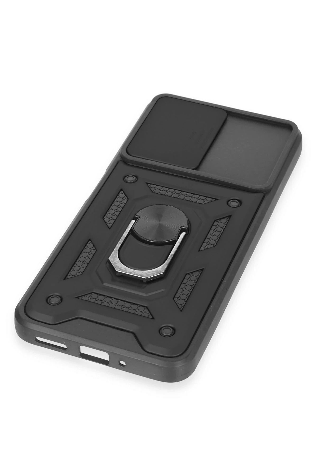 NewFace Xiaomi Redmi Note 12 5G Kılıf Pars Lens Yüzüklü Silikon - Siyah SVLRS