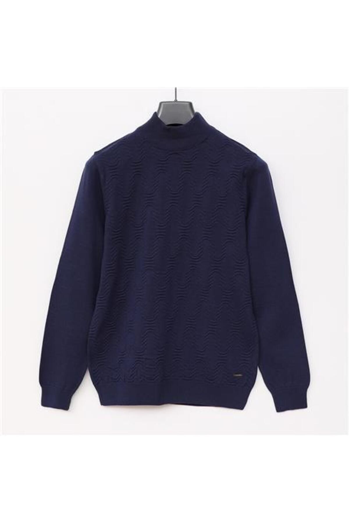 Shop58 Erkek Balıkçı Yaka Uzun Kol Triko Kazak - 189280 - Marine