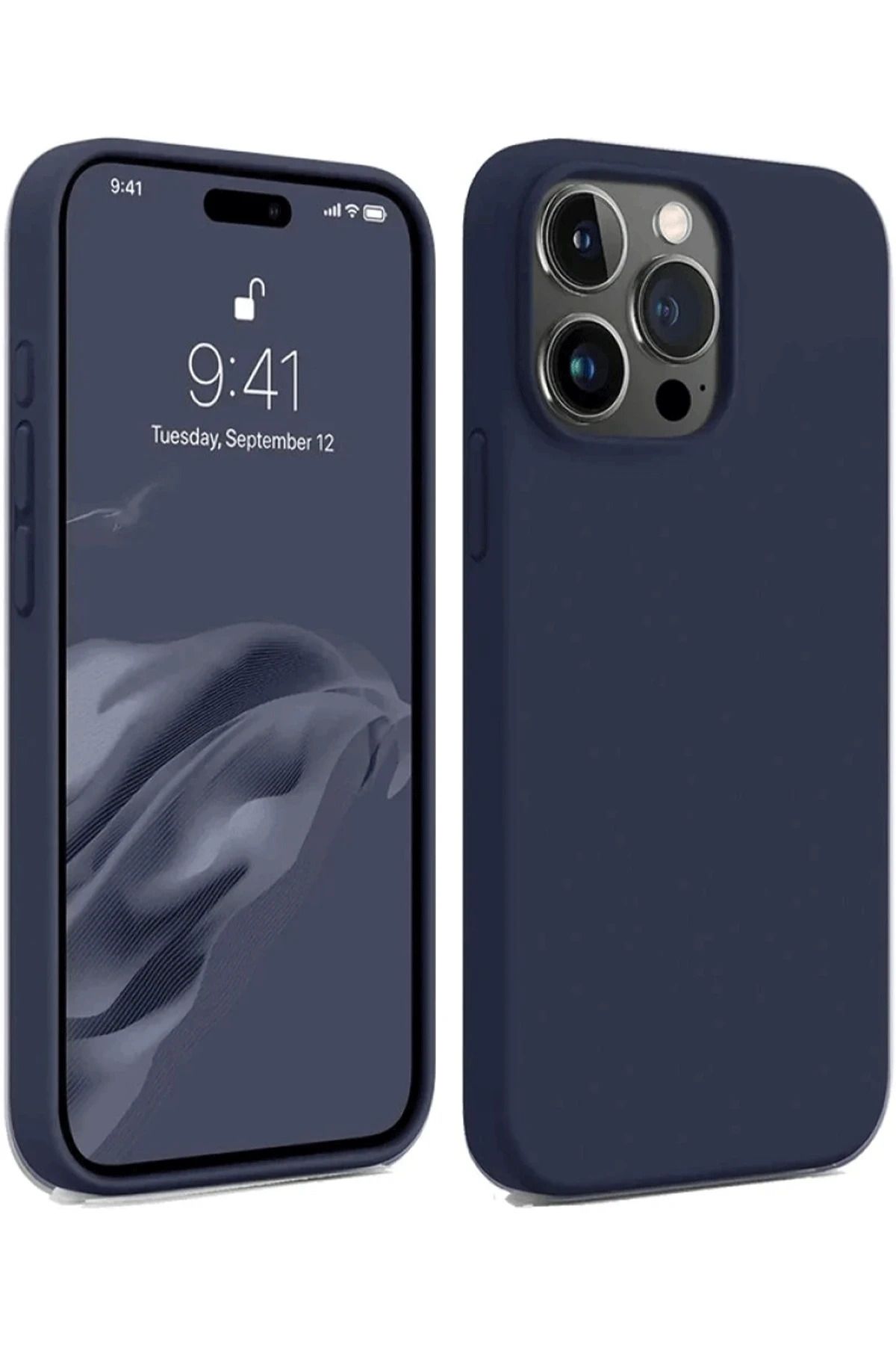 NewFace iPhone 15 Pro Kılıf First Silikon - Lacivert SVLRS