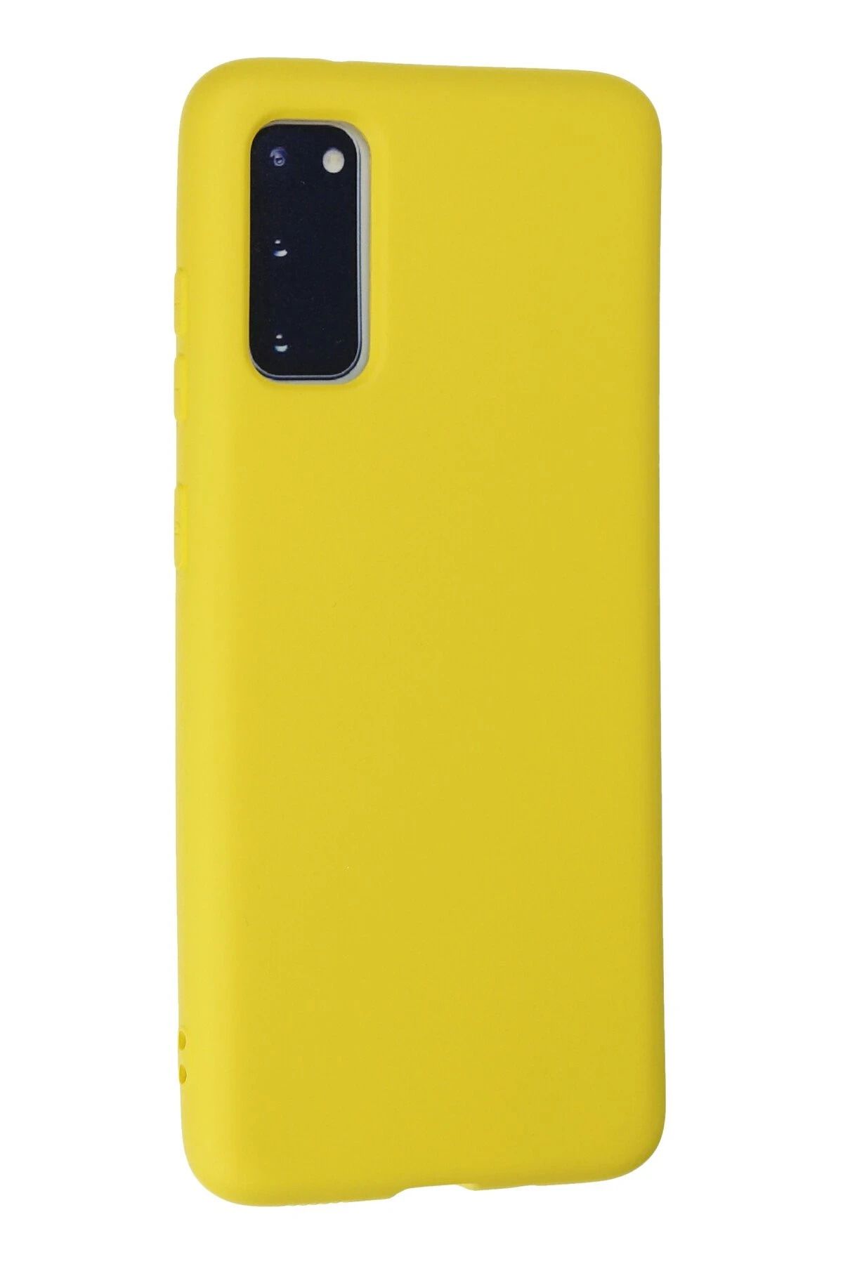 NewFace Galaxy S20 uyumlu  Kılıf Nano içi Kadife Silikon - Sarı SVLRS