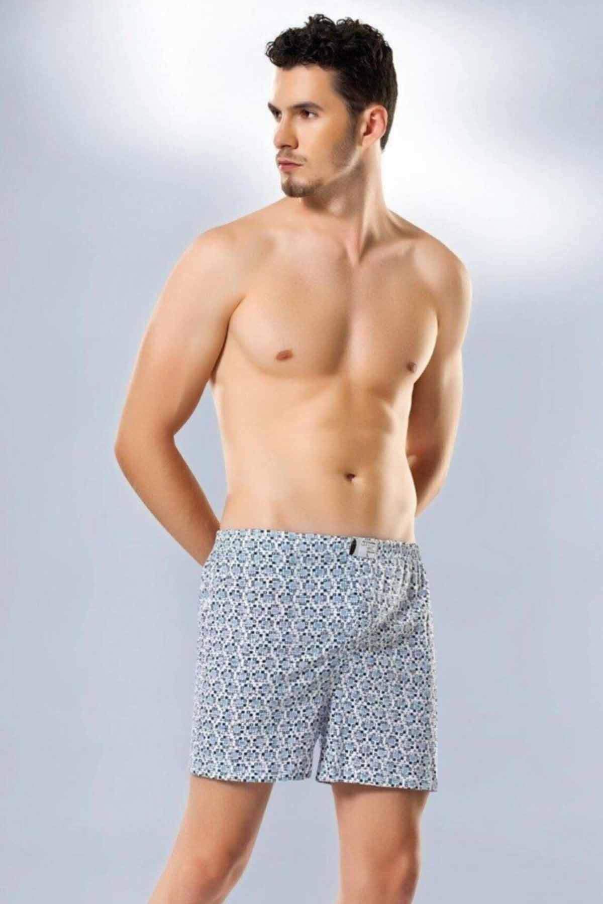 Shop58 Erkek Penye Empirme Boxer Desenli - 1119A