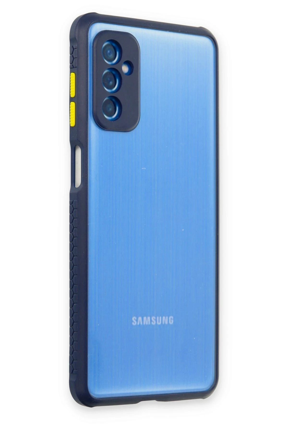 NewFace Samsung Galaxy M52 5G Kılıf Miami Şeffaf Silikon - Lacivert WLZOR