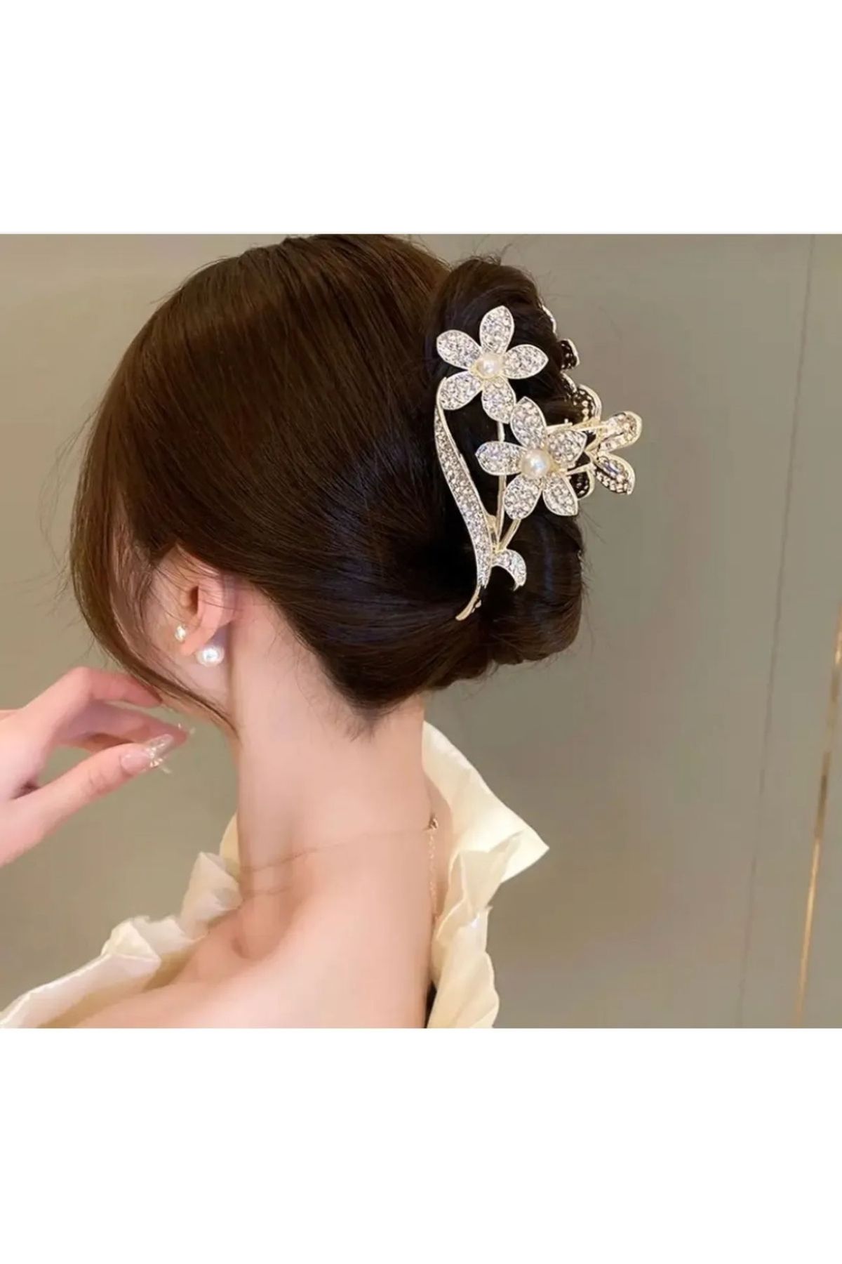 İD ACCESSORİES Taşlı Metal Mandal Toka