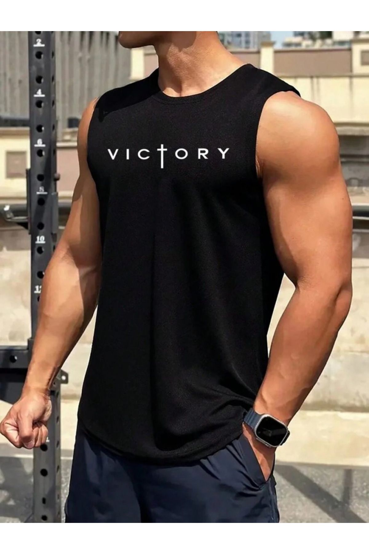 civetta Erkek Sıfır Kol Victory Baskılı Süprem Bluz
