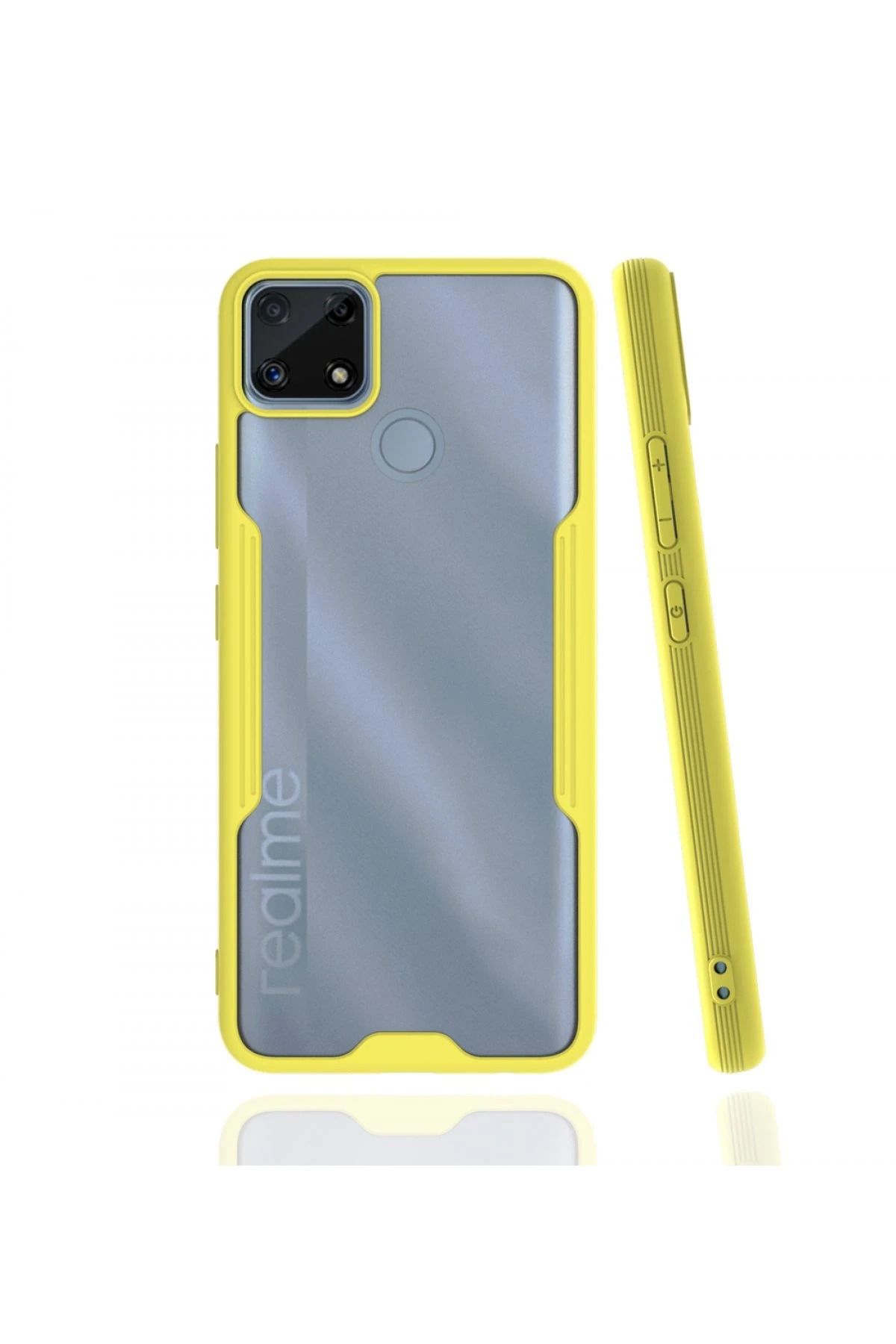 NewFace Realme C25 Kılıf Platin Silikon - Sarı FLKRY