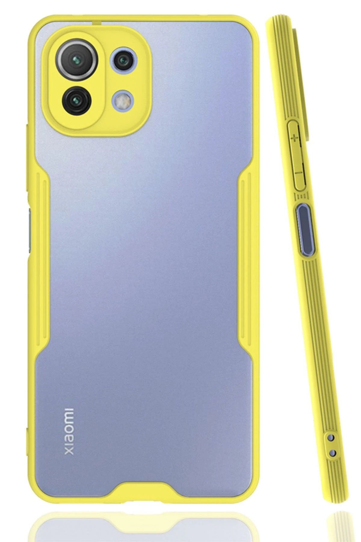 NewFace Xiaomi Mİ 11 Lite Kılıf Platin Silikon - Sarı SVLRS