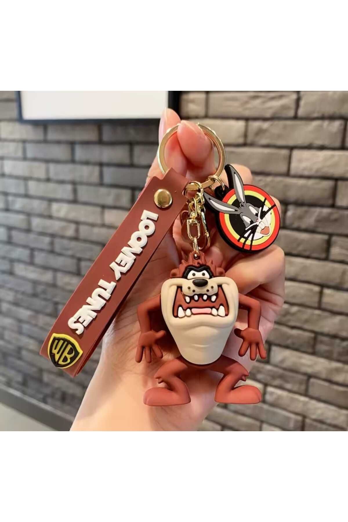 Mimi Aksesuar 3D Lüks Büyük Boy Tazmanya Tweety ve Sylvester Slikon Anahtarlık & Çanta Aksesuarı