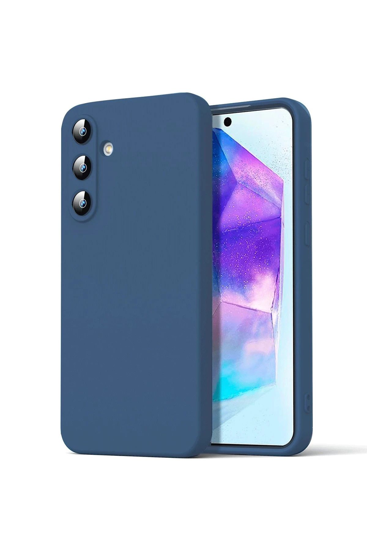 NewFace Galaxy A16 5G Kılıf  uyumlu Nano içi Kadife Silikon - Lacivert SVLRS