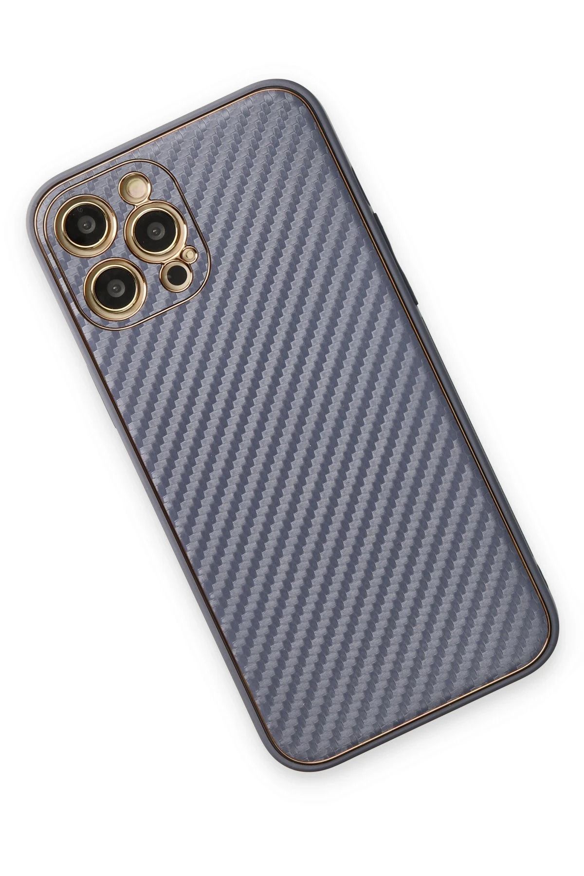 NewFace iPhone 12 Pro Kılıf Coco Karbon Silikon - Gri WLZOR