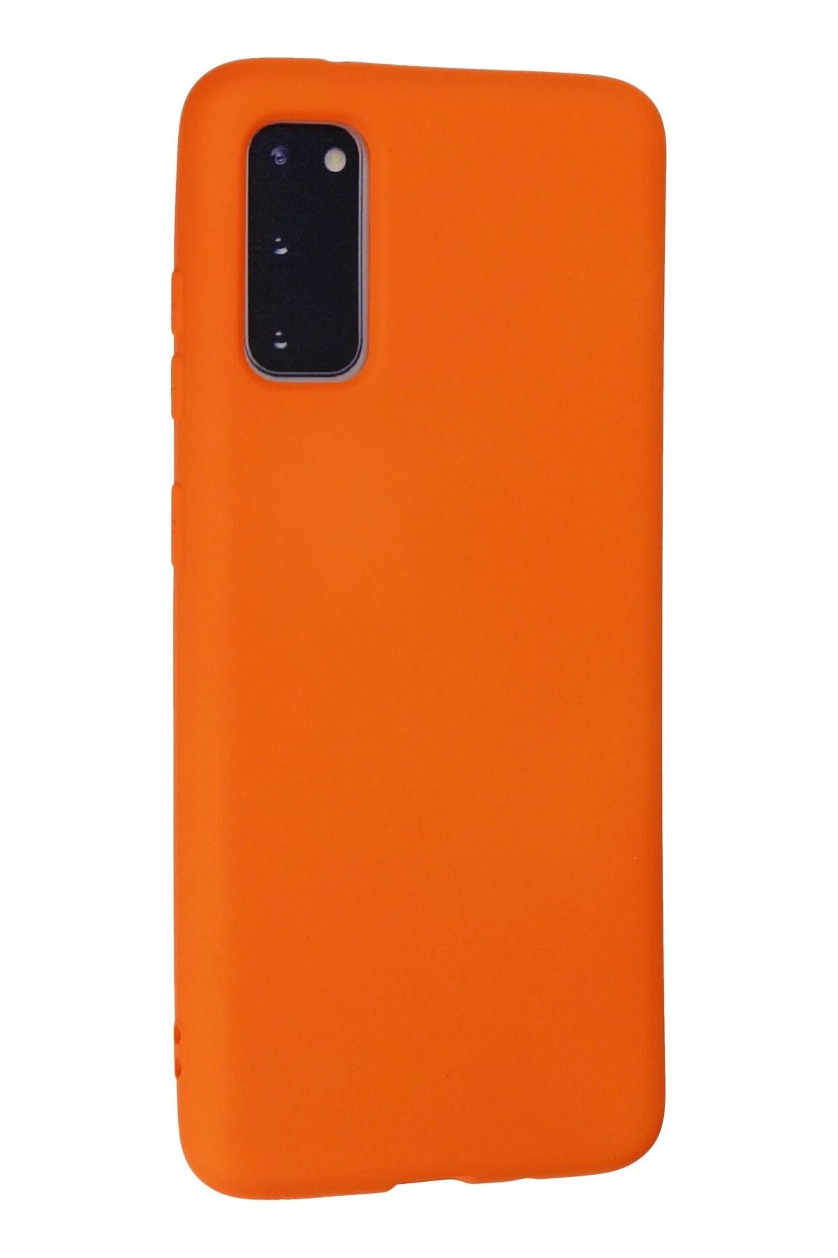 NewFace Galaxy S20 Kılıf Nano içi Kadife Silikon - Turuncu uyumlu
