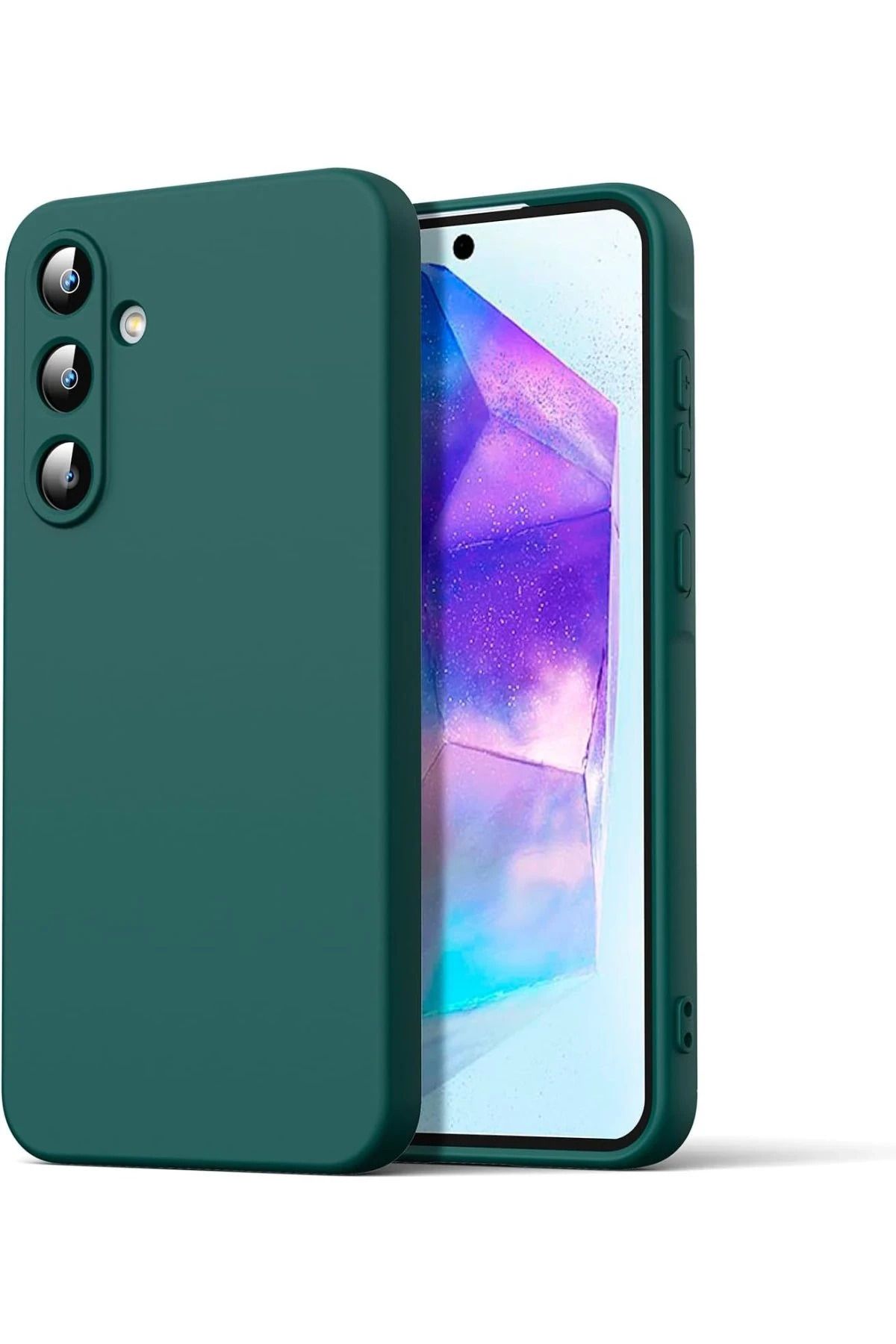NewFace Galaxy A16 5G Kılıf  uyumlu Nano içi Kadife Silikon - Koyu Yeşil SVLRS