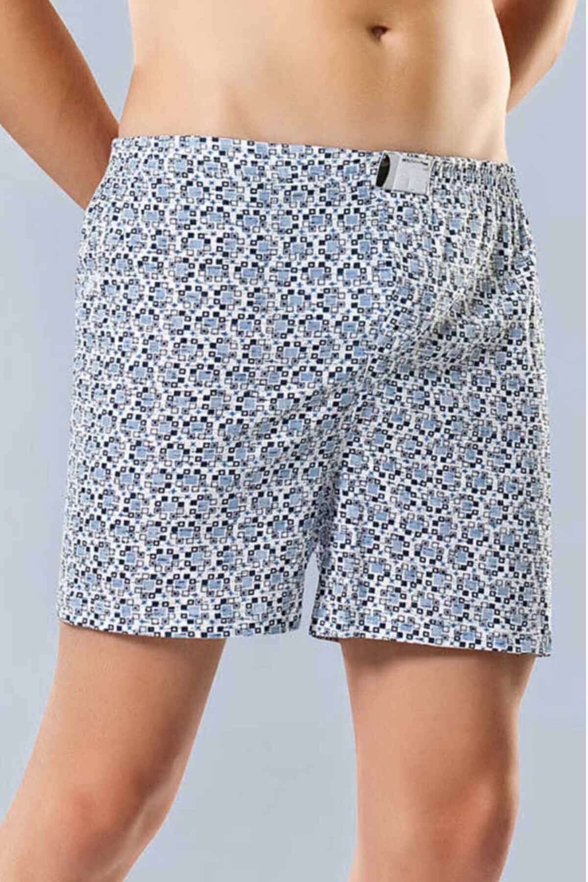 Shop58 Erkek Penye Empirme Boxer Desenli Büyük Beden - 1277A