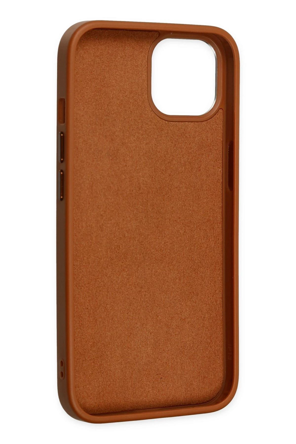 NewFace iPhone 12 Kılıf Asya Deri Silikon - Kahverengi SVLRS