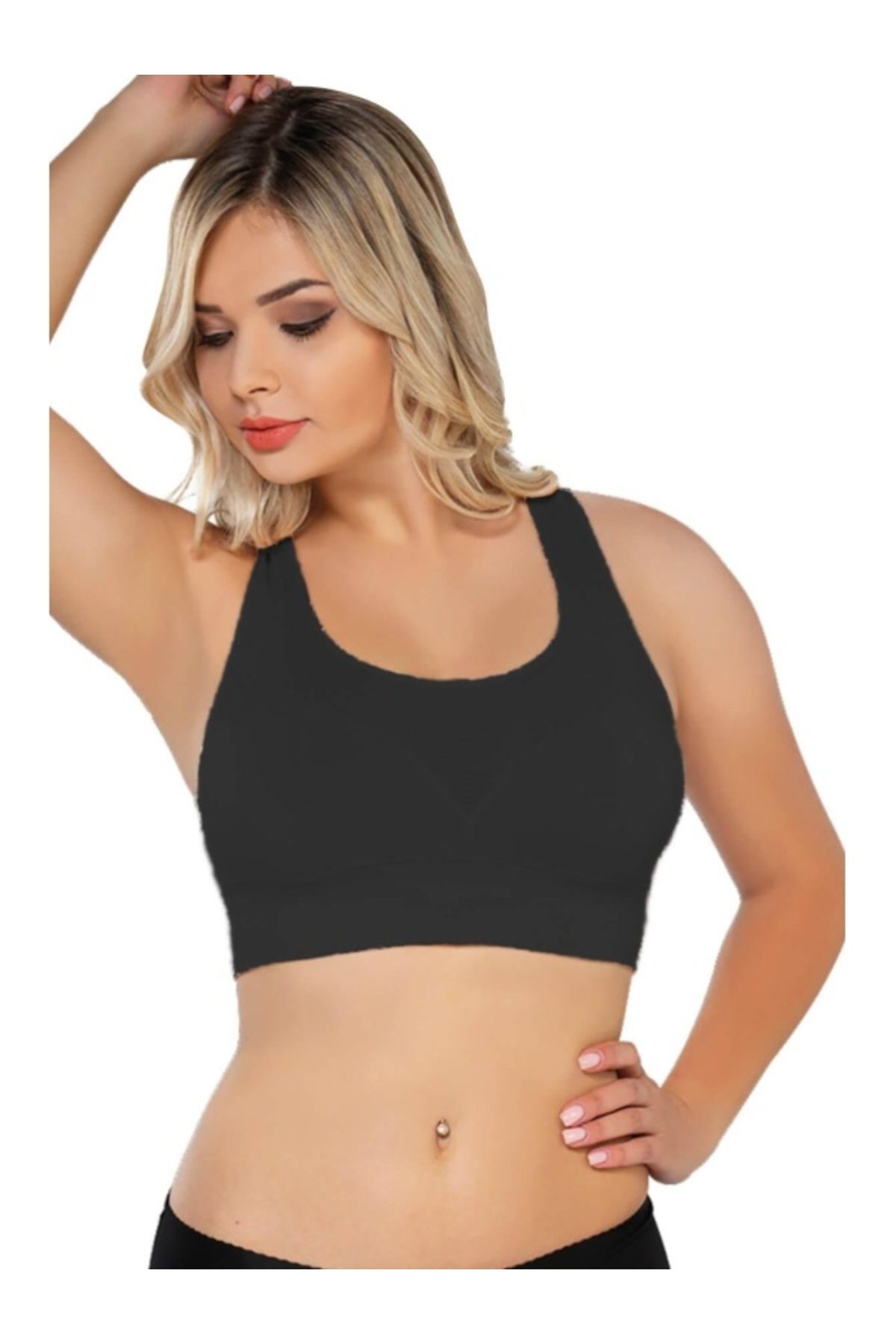 kapsulavm SİYAH MI Emay 4027 Seamless Tül Pedli Toparlayıcı Büstiyer