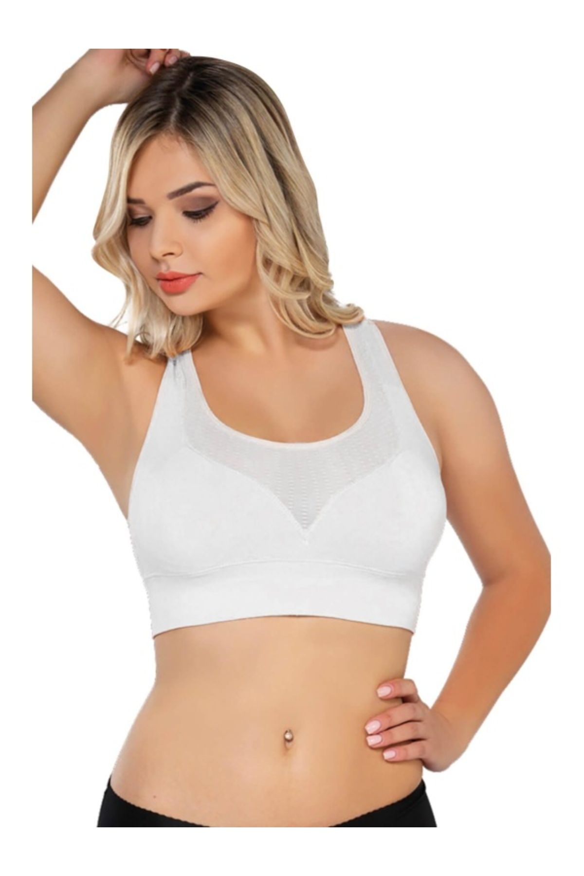 kapsulavm BEYAZ MI Emay 4027 Seamless Tül Pedli Toparlayıcı Büstiyer
