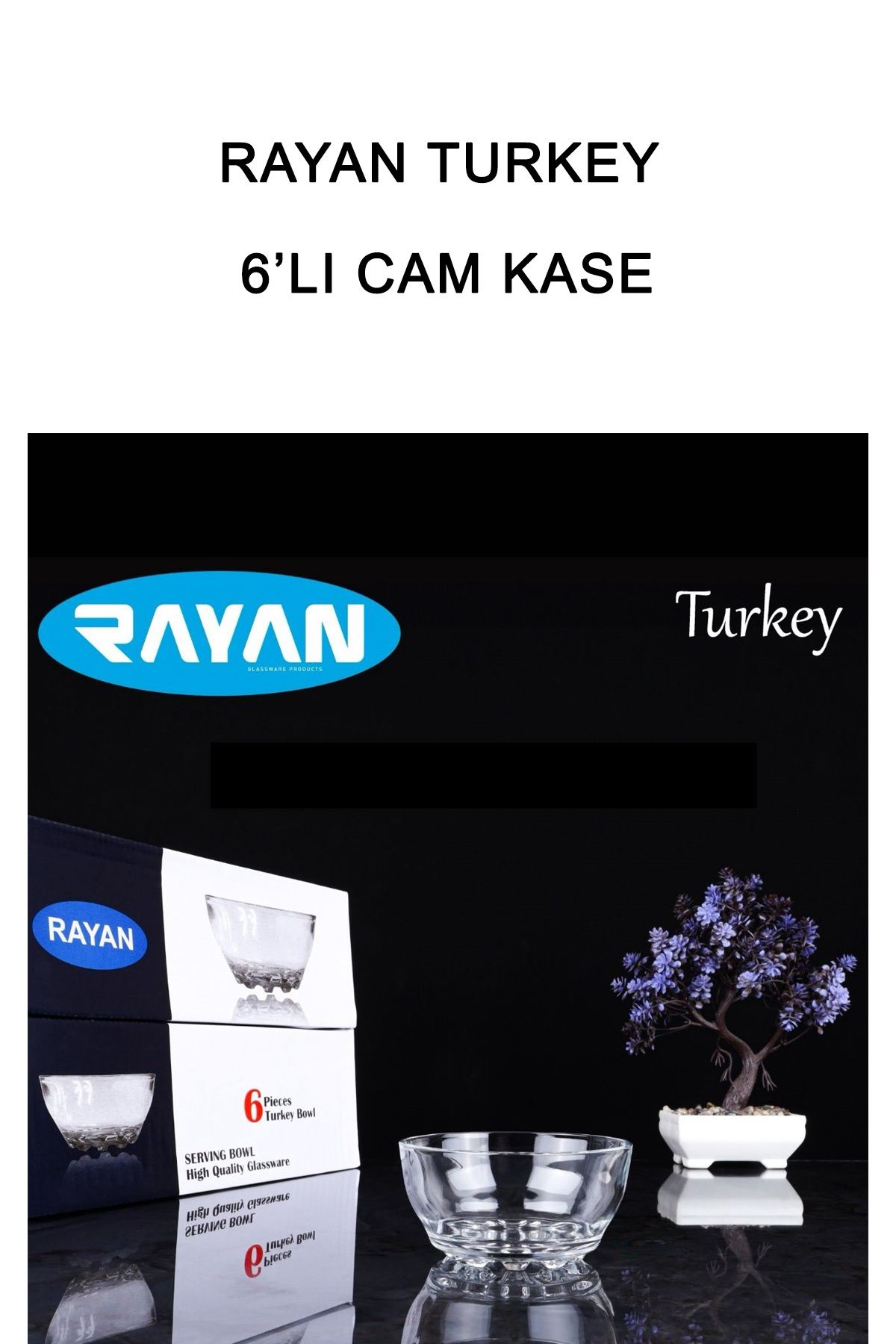 Shop58 Rayan Turkey 6'lı Cam Kase
