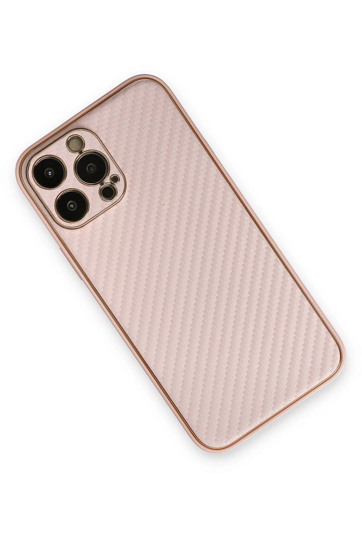 NewFace iPhone 13 Pro Max Kılıf Coco Karbon Silikon - Pembe SVLRS