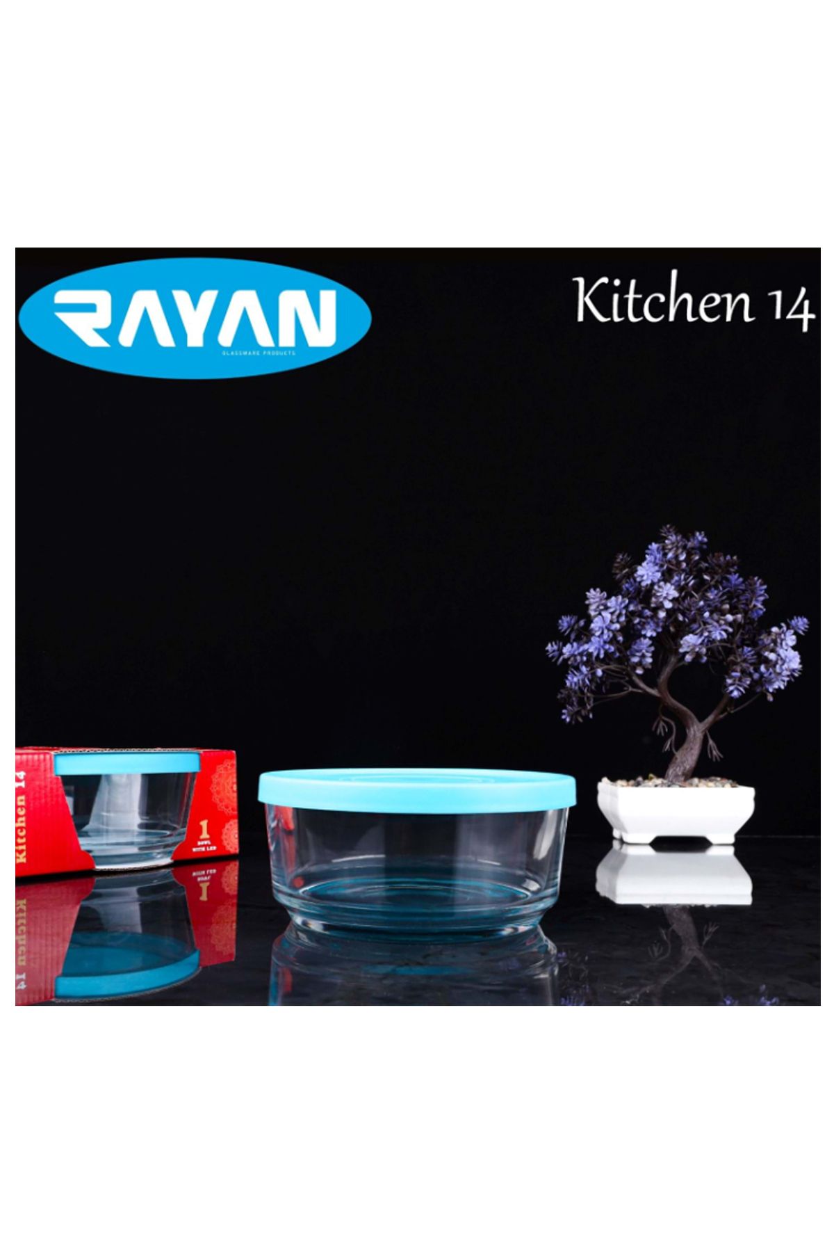 Shop58 Rayan Kitchen Plastik Kapaklı 14 Cm Saklama Kabı Cam