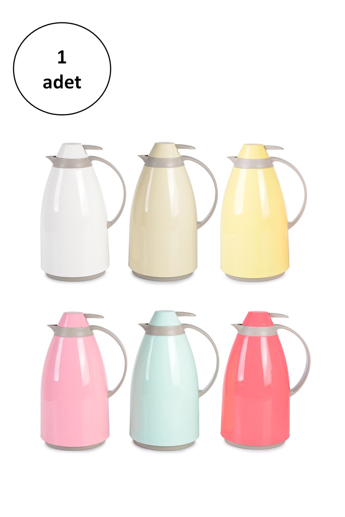 Shop58 Cam Pastel Karışık Renkli 1 Lt Termos 1 Adet-Royaleks-CRM6001