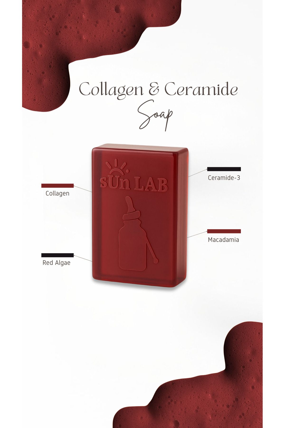 sun lab beauty care solution Sıkılaştırıcı, Nemlendirici, Bariyer Güçlendirici Collagen & Ceramide Sabun 50gr