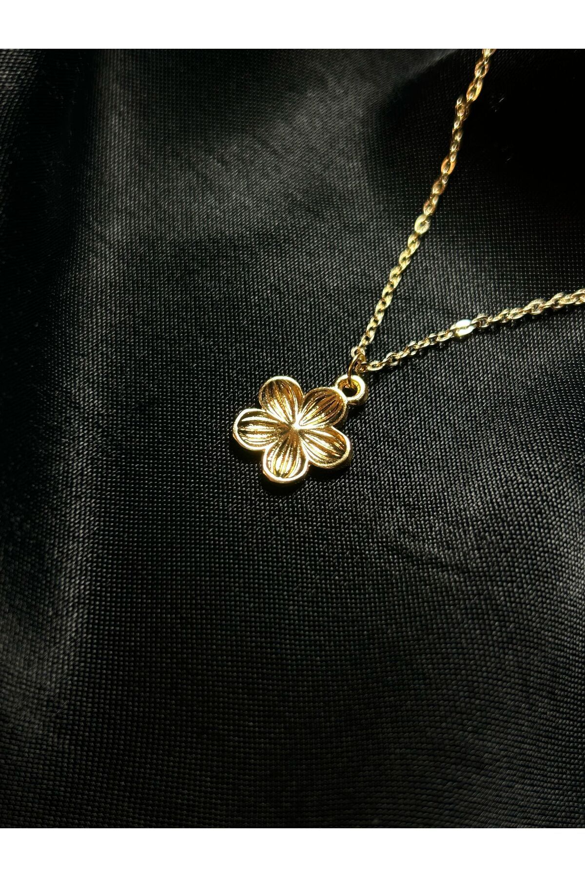 Garen Takı Altın Renk Flower Kolye, Altın Renk Çiçek Kolye