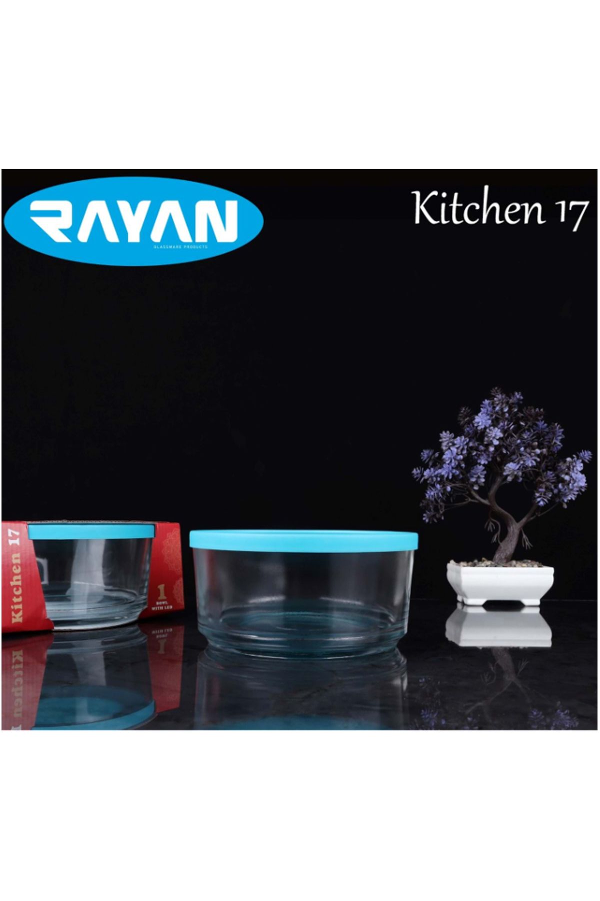 Shop58 Rayan Kitchen Plastik Kapaklı 17 Cm Saklama Kabı Cam