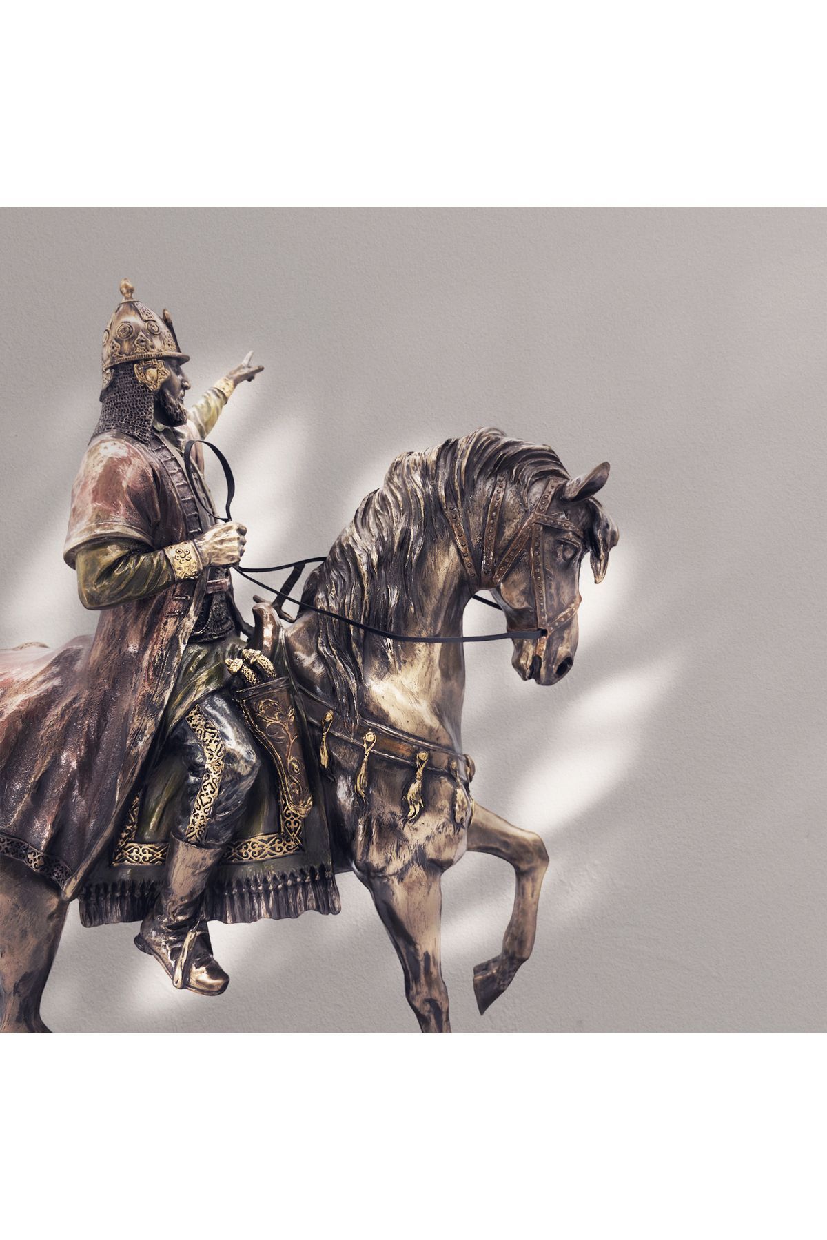 teknotrust Veronese Fatih Sultan Mehmet Figürü, Bronz El Boyaması, Dekoratif Heykel 28,5x11x29 cm