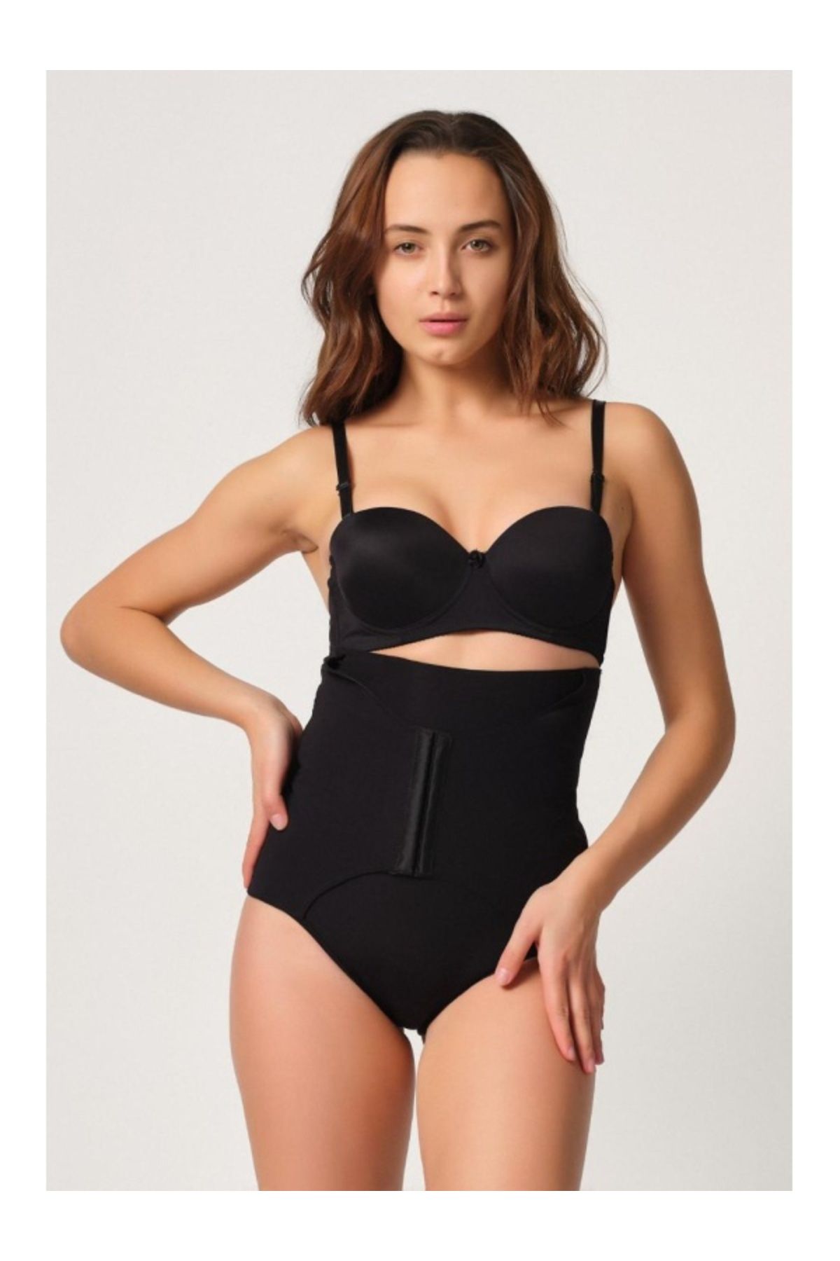 kapsulavm SİYAH MI Emay 2932 Double Karın Agraf Destekli Slip Lazer Korse