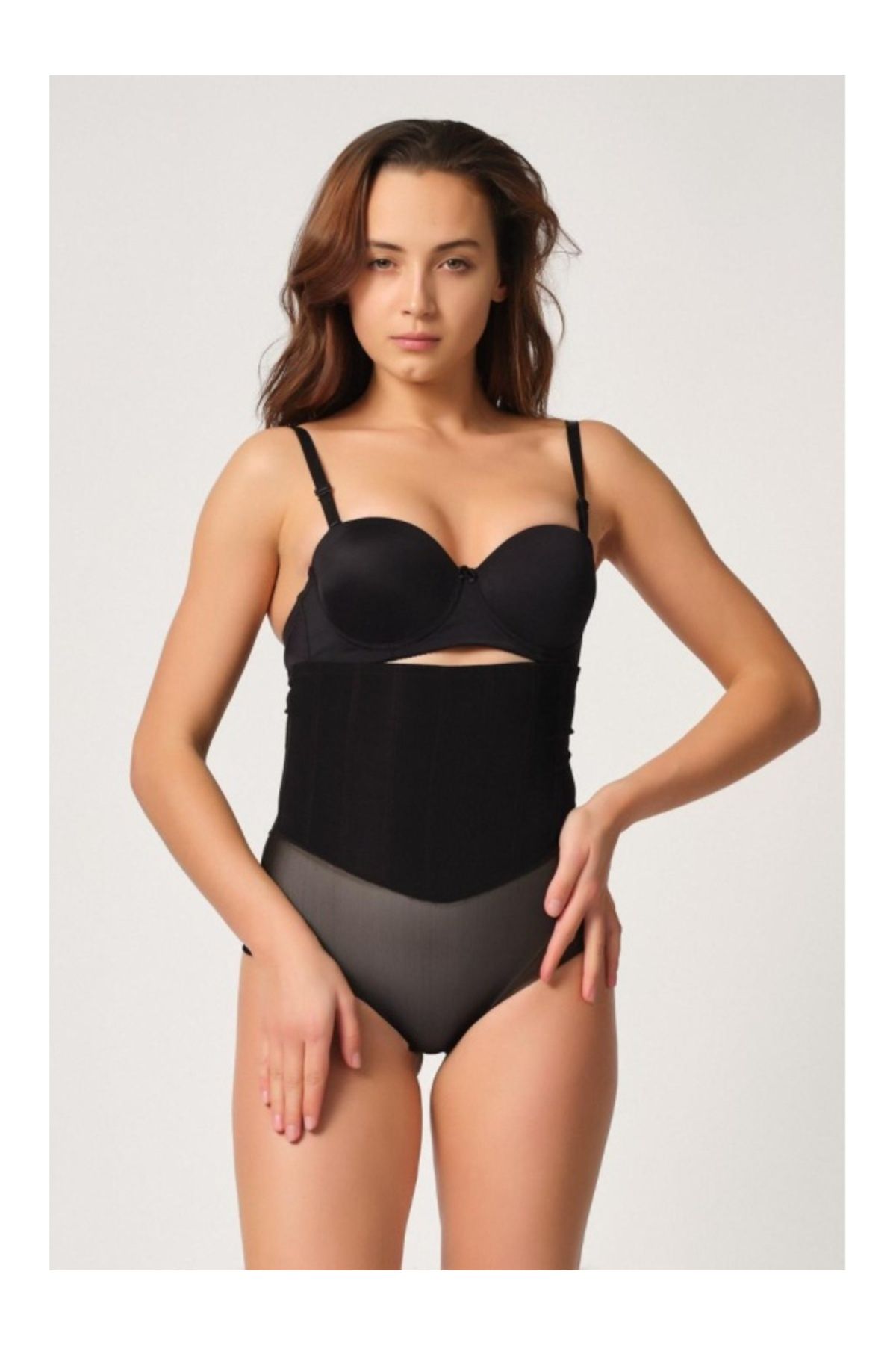 kapsulavm SİYAH MI Emay 2945 Tül Karyokalı Slip Lazer Korse