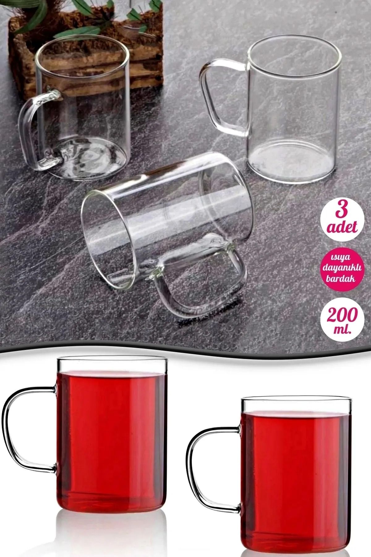 Shop58 3'lü Termisil Bardak Royaleks-CLKN-2018
