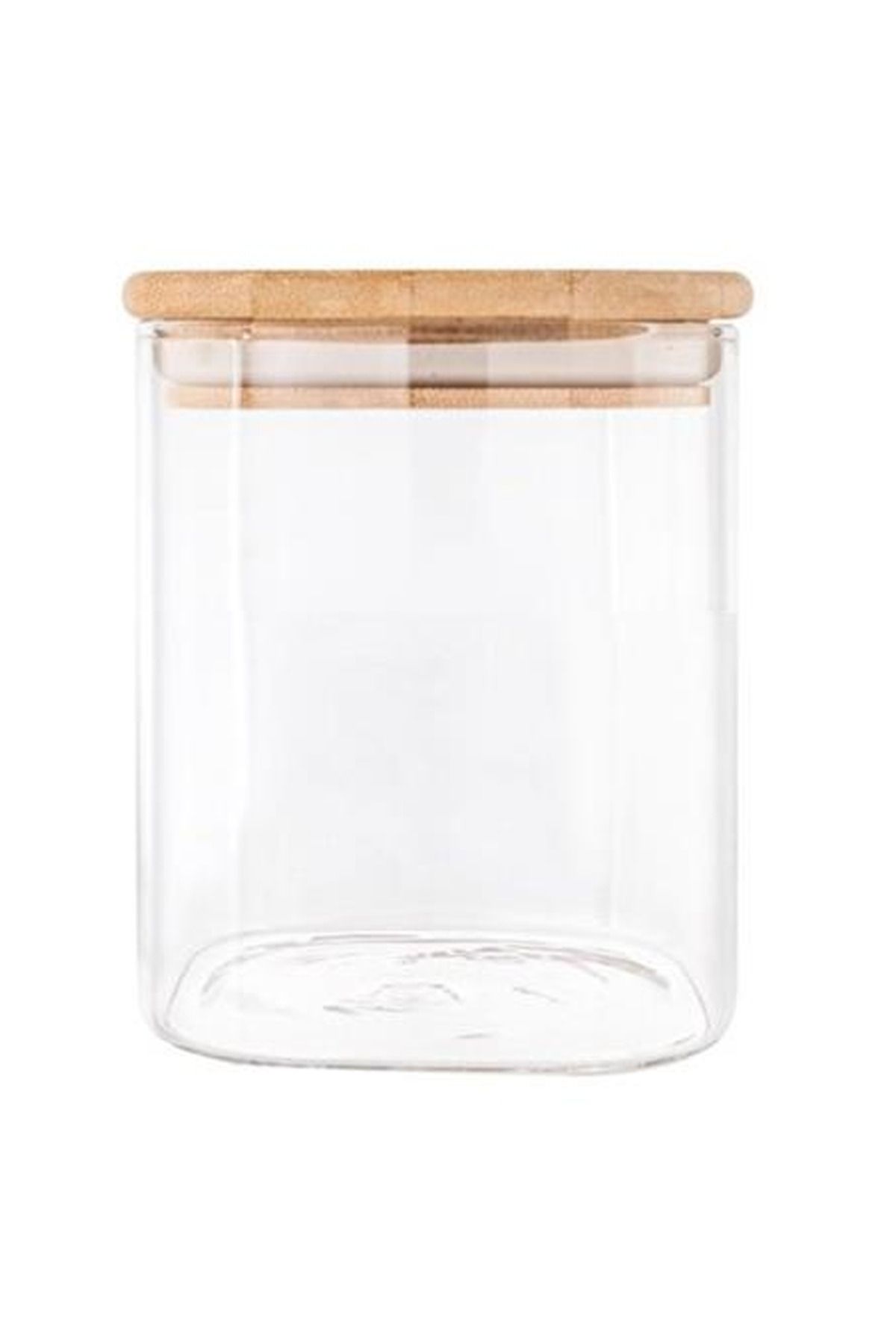 Shop58 Bambu Kapaklı Cam Kavanoz Saklama Kabı 8,5x6 cm Royaleks-BLS6580