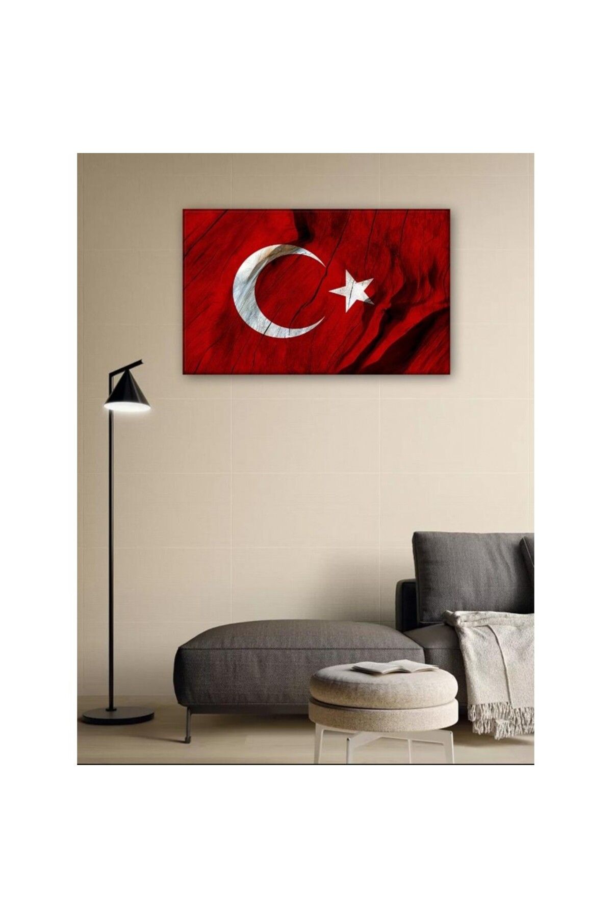 OK AKSESUAR Kanvas Tablo Türk Bayrağı (Ay Yıldız)