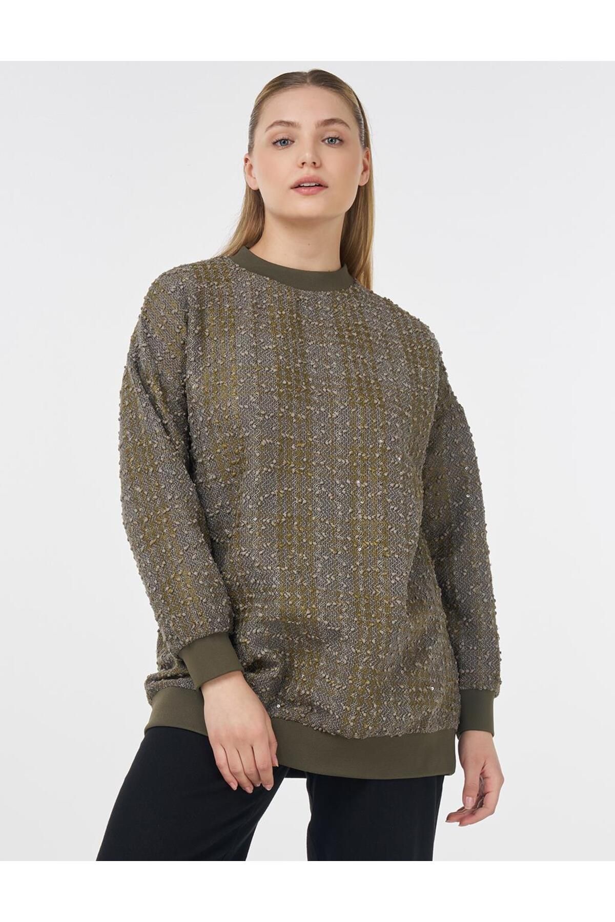 Kayra Ekose Desen Sweatshirt Yeşil