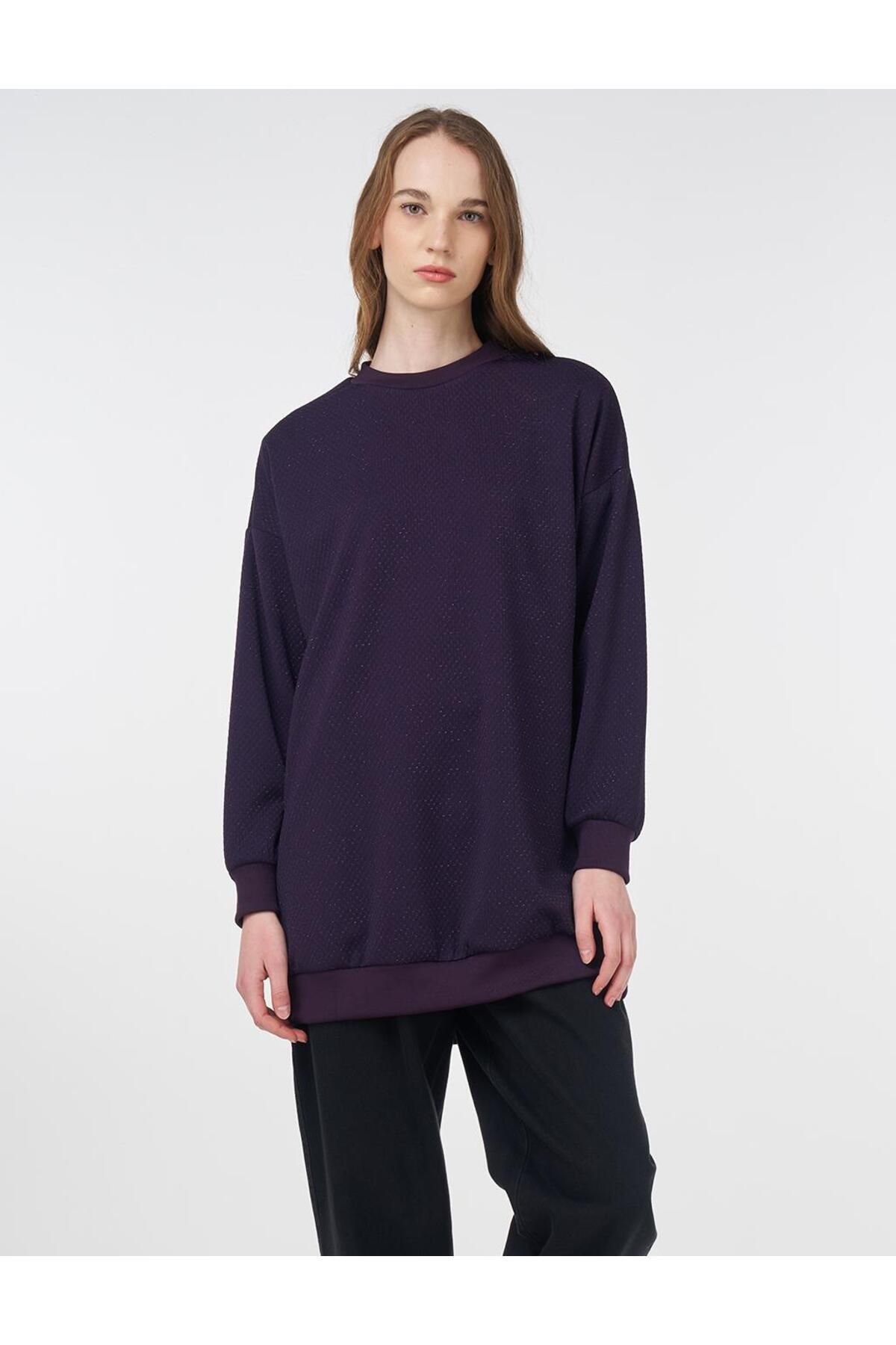Kayra Dokulu Basic Sweatshirt Mor