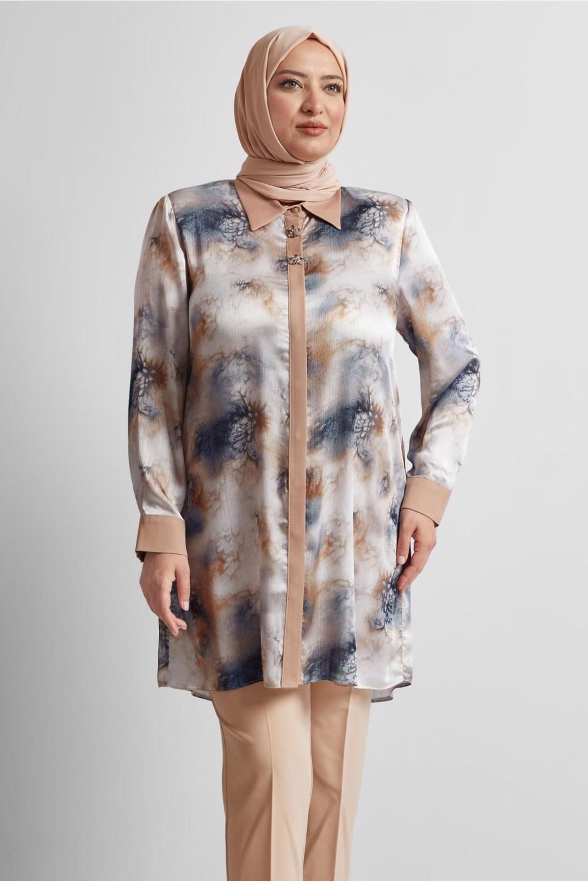 Alvina DESENLİ SATEN TUNİK 20743