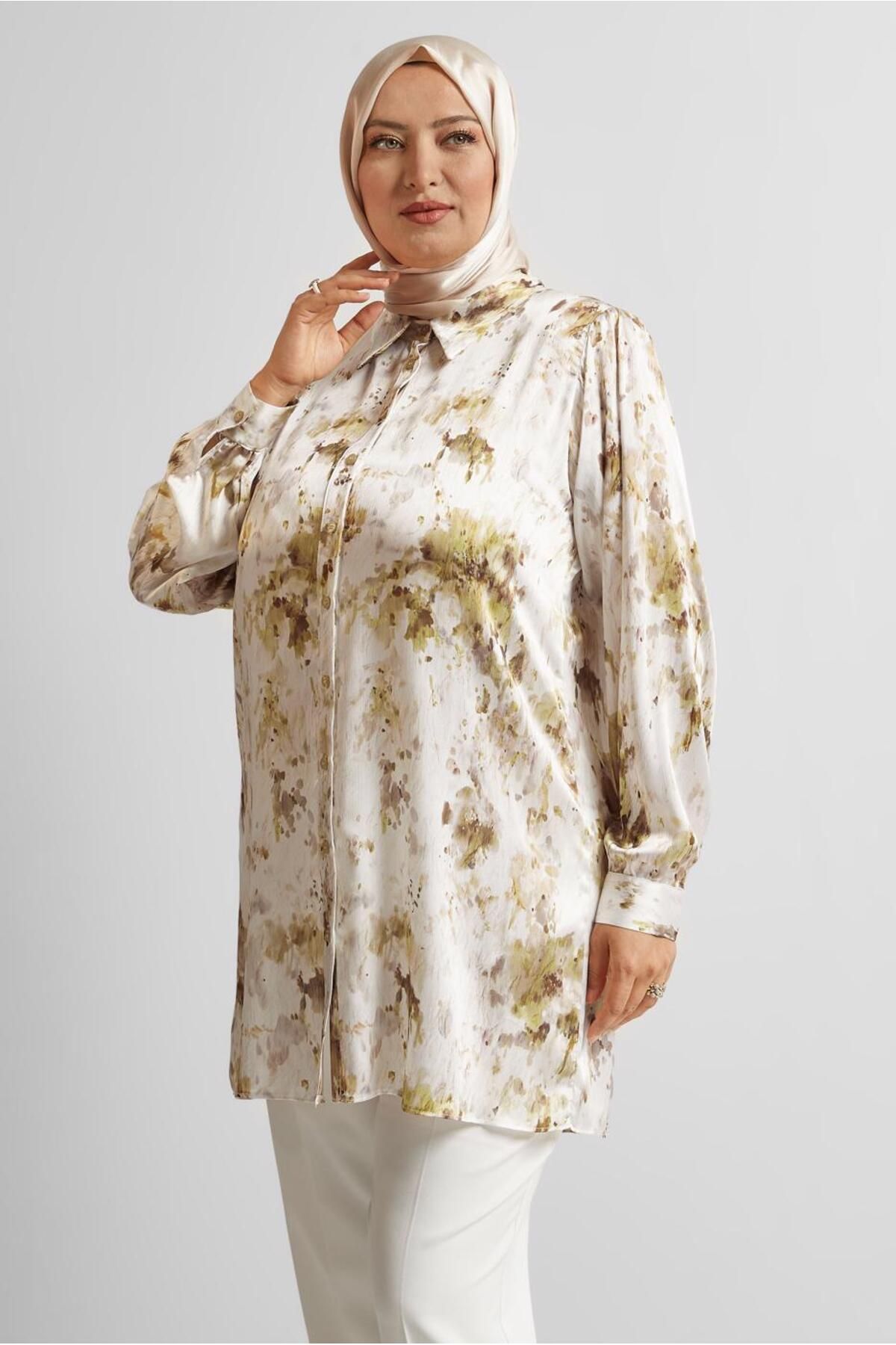 Alvina DESENLİ SATEN TUNİK 20708