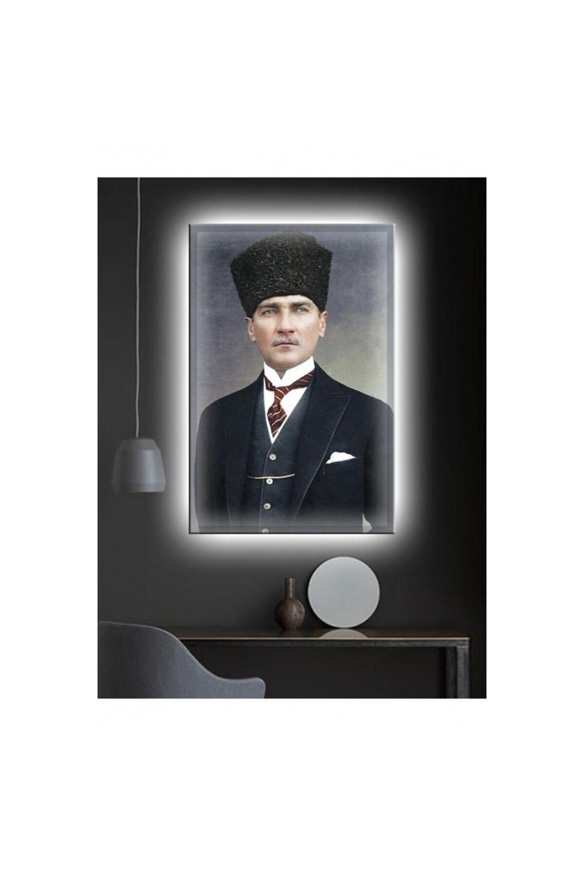 OK AKSESUAR Kanvas Tablo Atatürk (Ofis İşyeriSalon) Led Işıklı