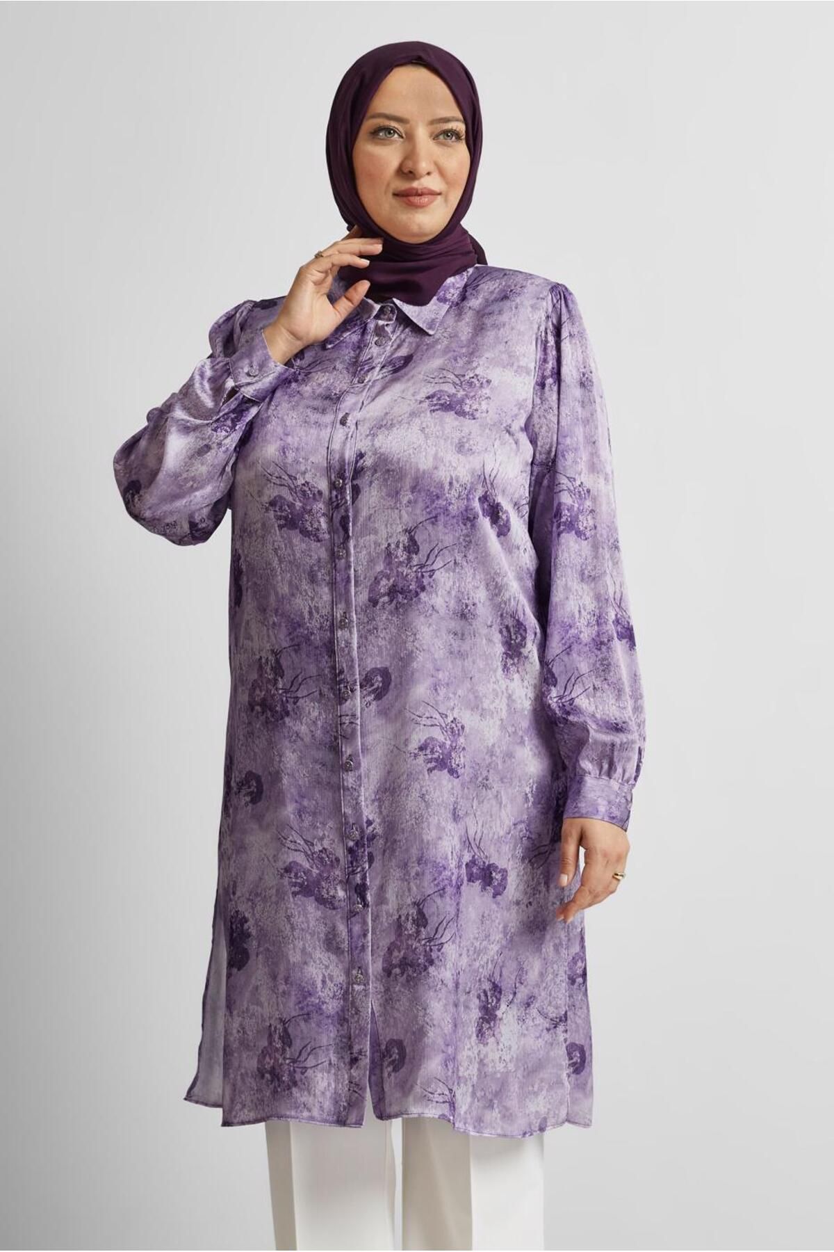 Alvina DESENLİ SATEN TUNİK 20738