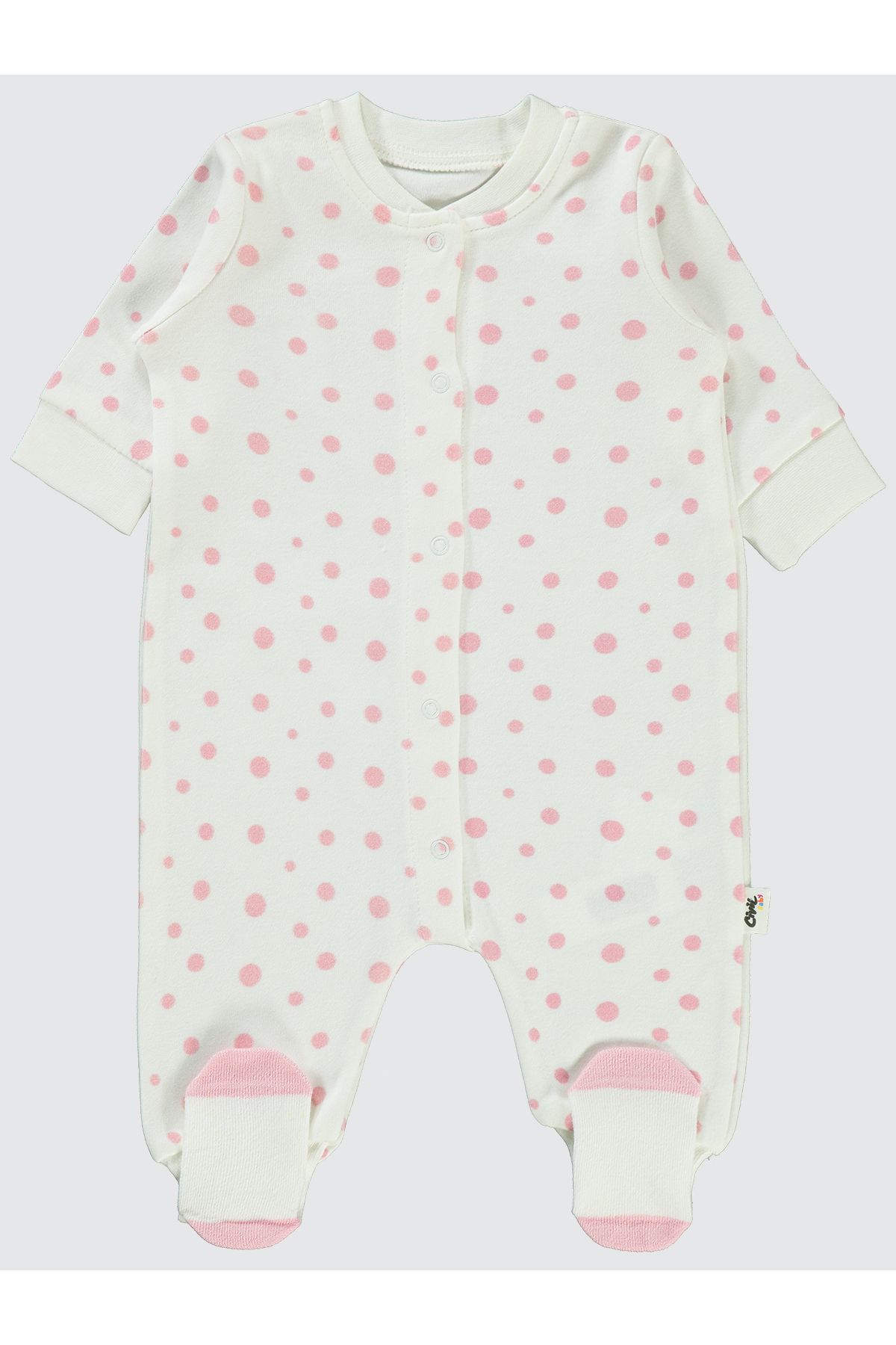 Civil Baby Kız Bebek Patiksiz Tulum 1-6 Ay Ekru