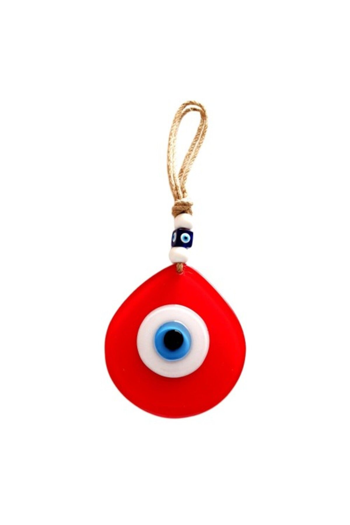 Shop58 Nazar Boncuklu Damla Model Nar Çiçeği Rengi El Yapımı Cam Duvar Süsü
