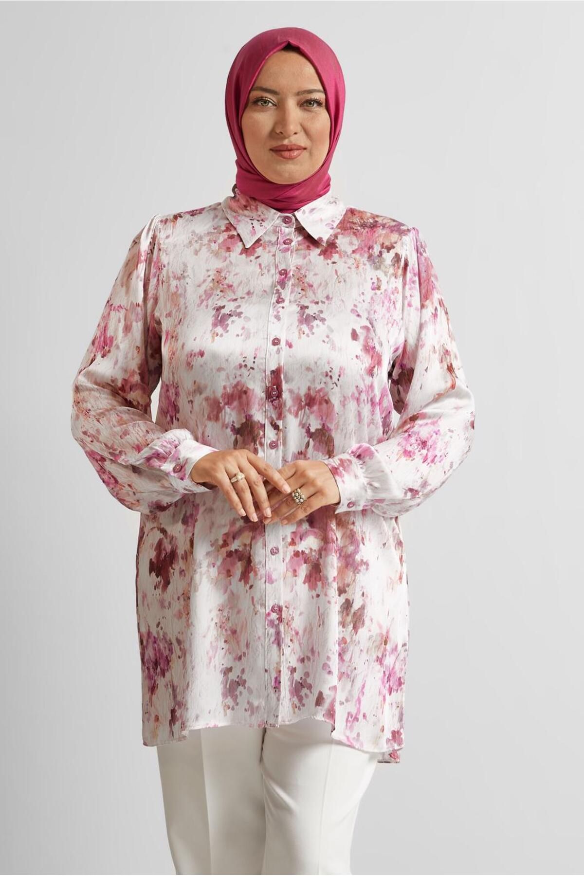 Alvina DESENLİ SATEN TUNİK 20708