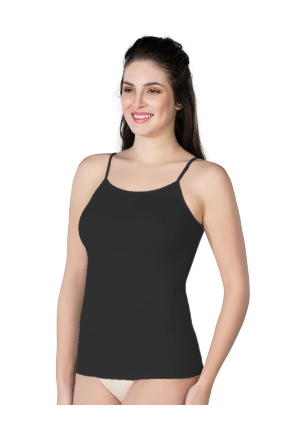 kapsulavm SİYAH MI Emay 1410 Modal Cotton İnce Askılı Atlet
