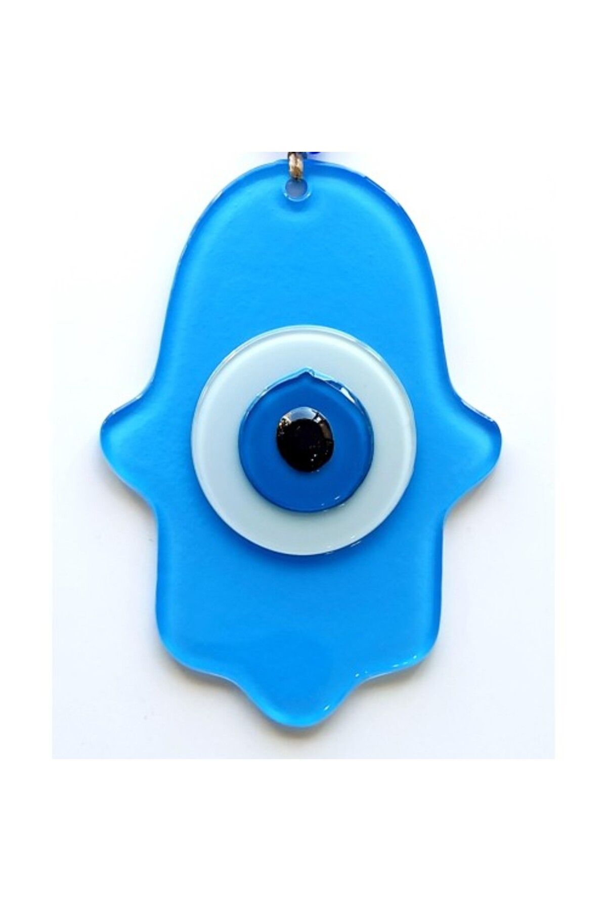 Shop58 Nazar Boncuklu Bebek Mavisi Renginde Fatma Ana Bereket Eli Cam Duvar Süsü
