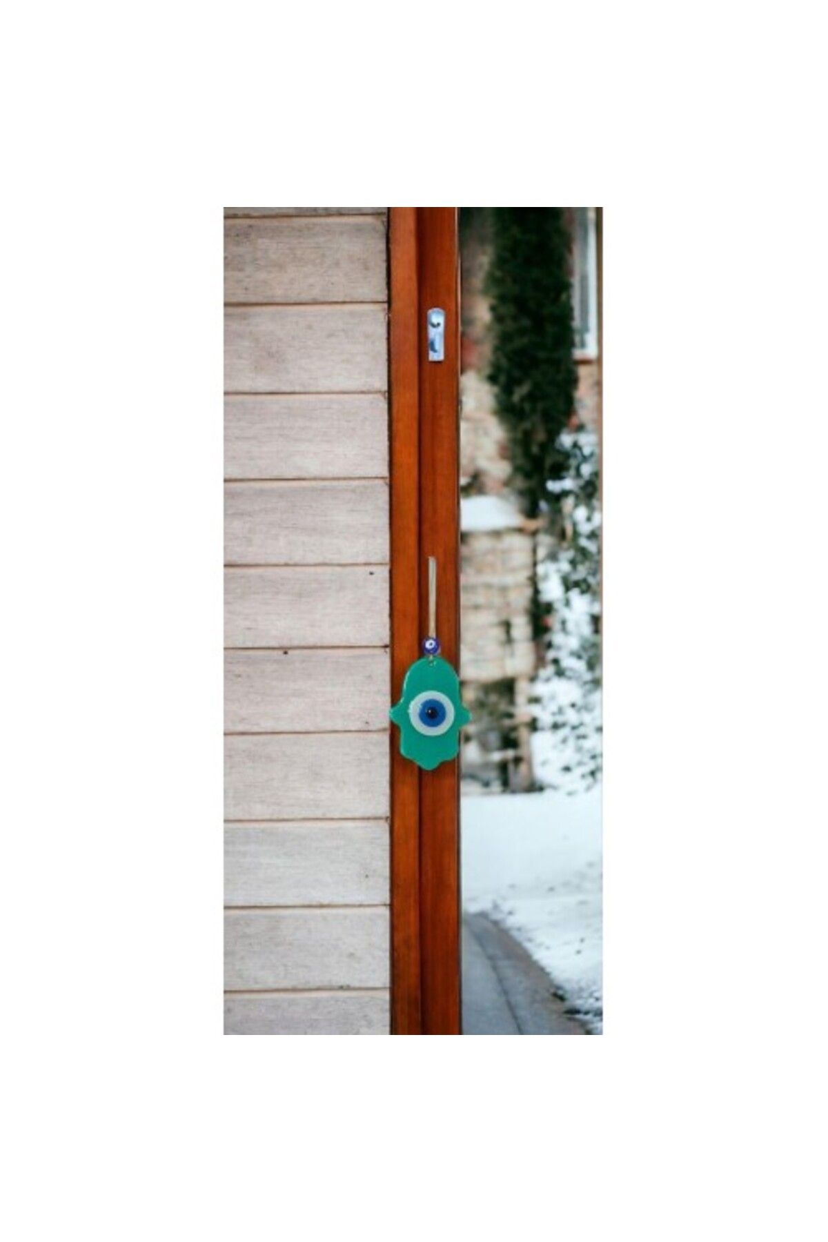 Shop58 Nazar Boncuklu Jade Yeşili Fatma Ana Bereket Eli Cam Duvar Süsü