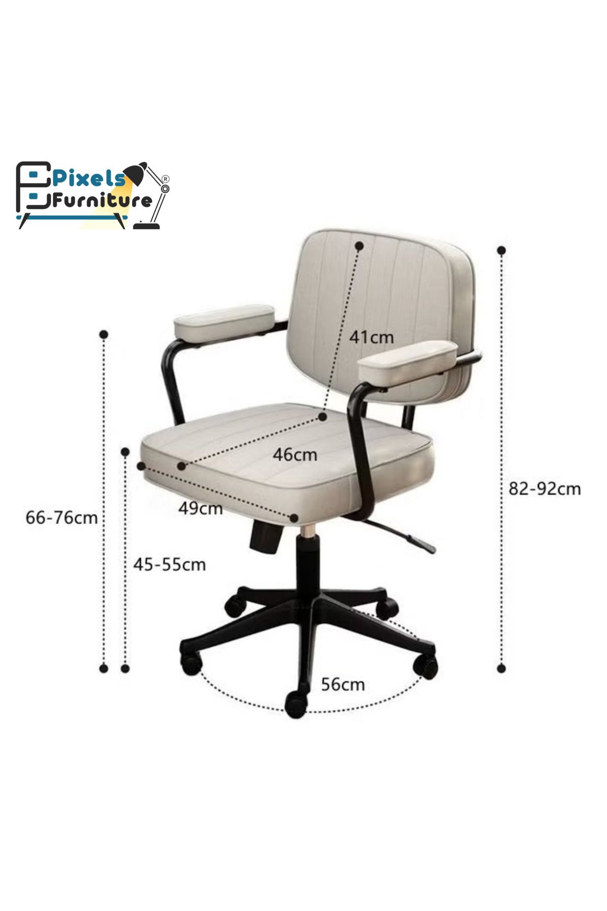 PixelsFurniture-Pixel Furniture Ergonomic High Back Adjustable Swivel Computer Office Chair with Armrest 4